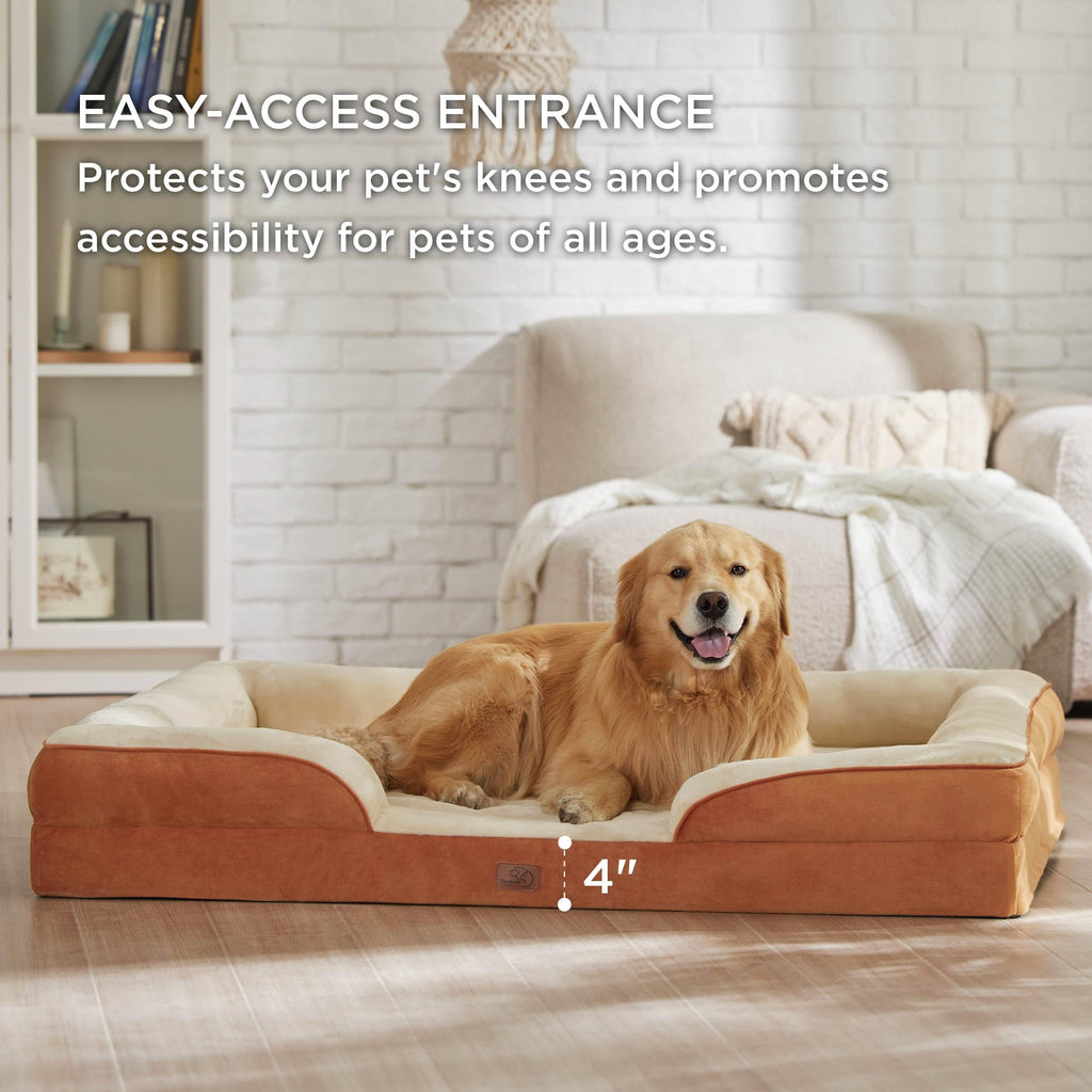 Bedsure XXL Orthopedic Dog Bed for Extra Large Dogs – 52" Ember Clay, Waterproof & Washable