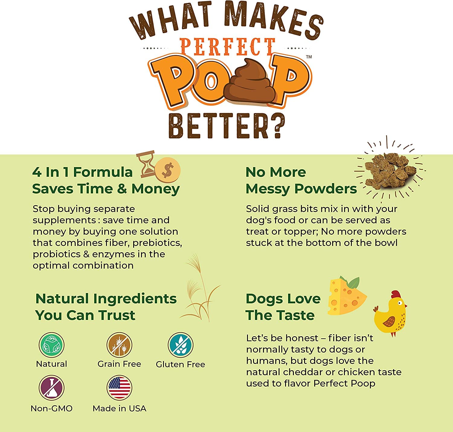 Bernie's Perfect Poop — 4 in 1 Digestive Support for Dogs (Chicken, 30 oz)