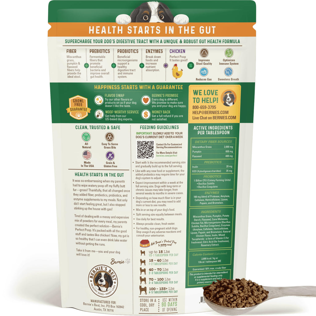 Bernie's Perfect Poop — 4 in 1 Digestive Support for Dogs (Chicken, 30 oz)