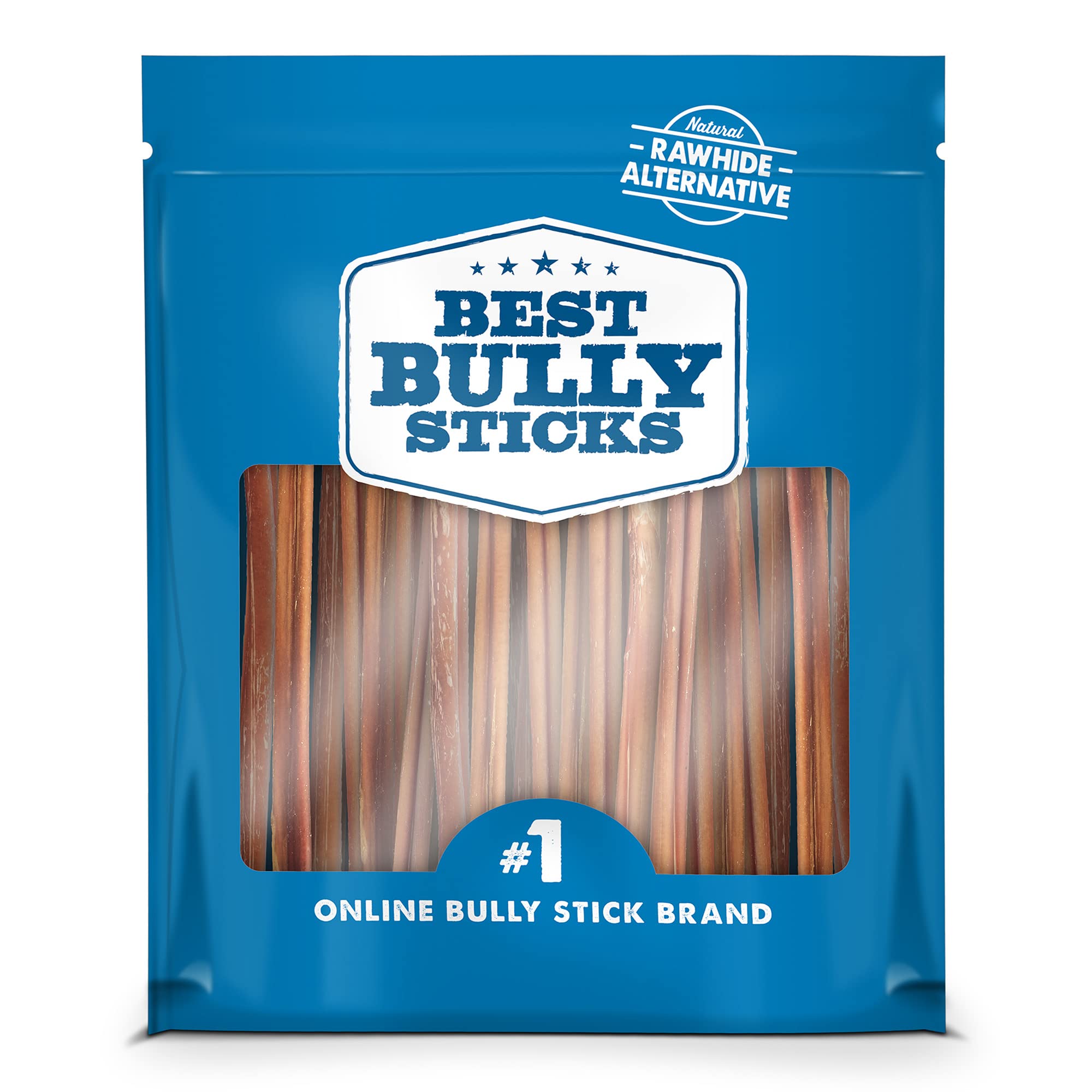 Best Bully Sticks 6 Inch Thin Bully Sticks – 24 Count Pack | Natural, Grass-Fed, Grain- and Rawhide-Free