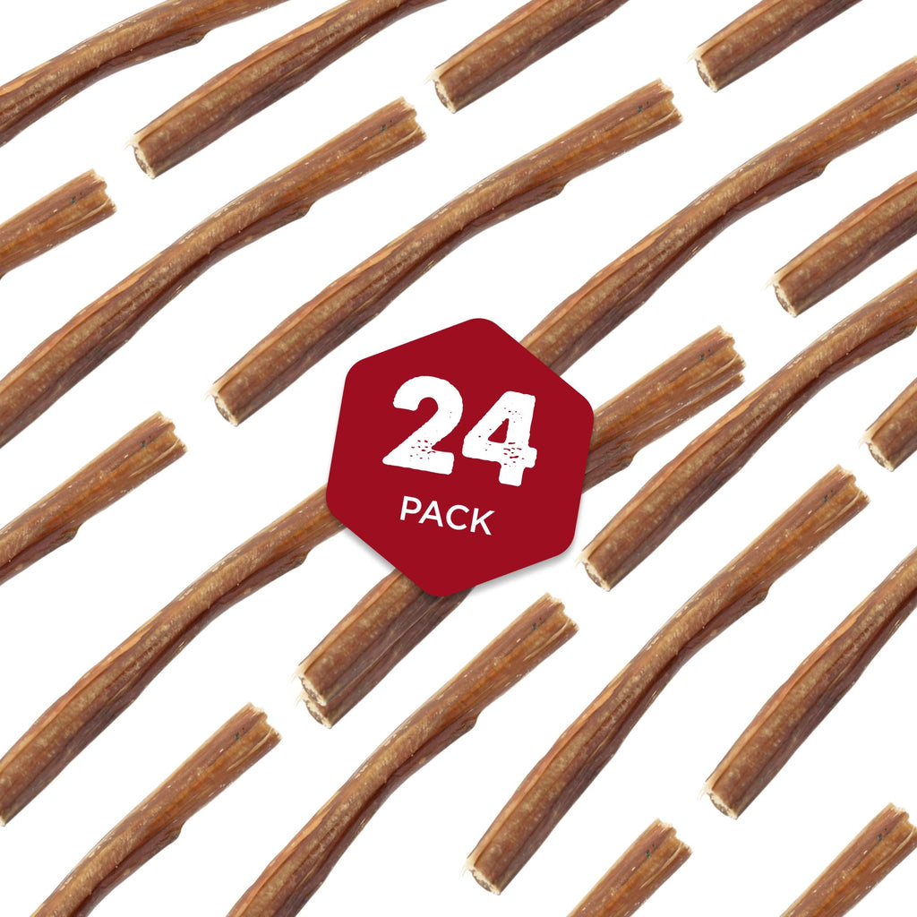 Best Bully Sticks 6 Inch Thin Bully Sticks – 24 Count Pack | Natural, Grass-Fed, Grain- and Rawhide-Free
