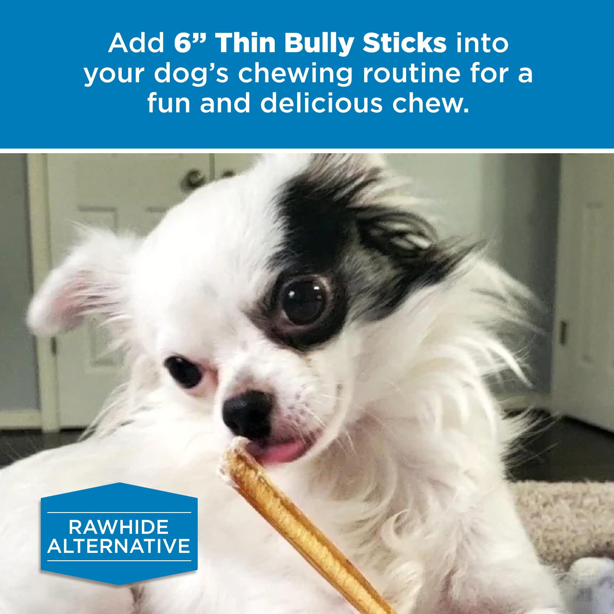 Best Bully Sticks 6 Inch Thin Bully Sticks – 24 Count Pack | Natural, Grass-Fed, Grain- and Rawhide-Free