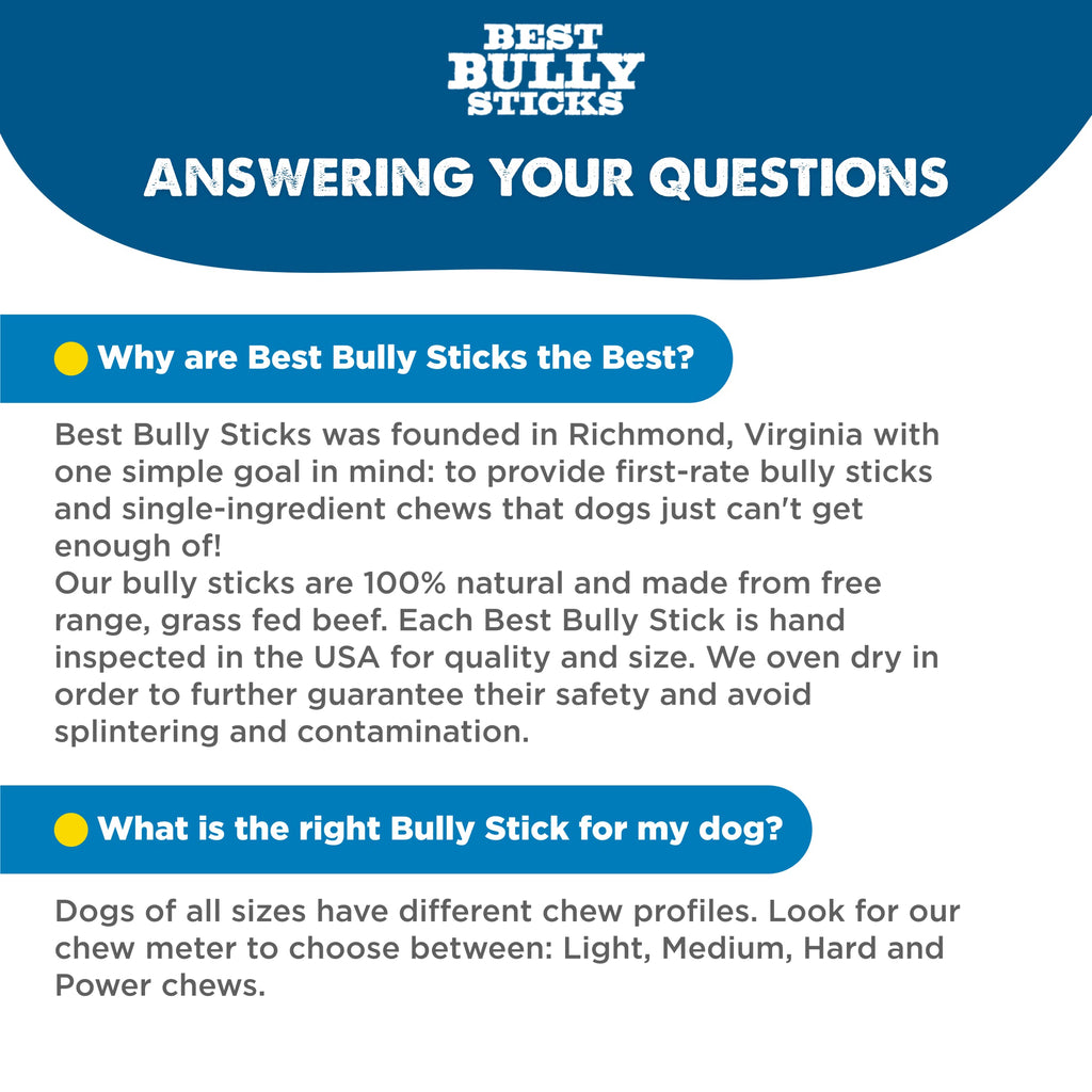 Best Bully Sticks 12-Inch Dog Chews – 25 Count, Grass-Fed, Grain-Free, Rawhide-Free