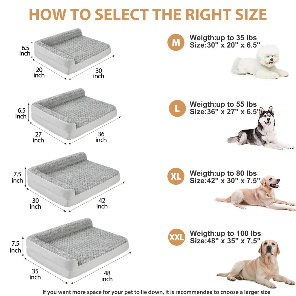 BFPETHOME Orthopedic Dog Bed for Large Dogs – Waterproof, Nonslip Sofa Bed