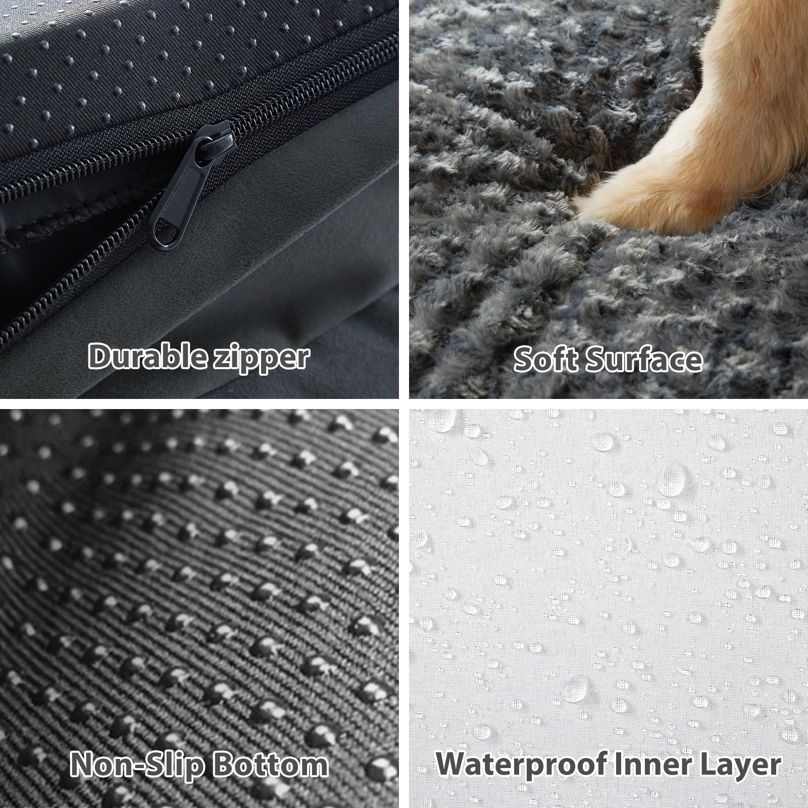 BFPETHOME Extra Large Orthopedic Dog Bed – L-Shaped, Waterproof, 48x35x7.5 in