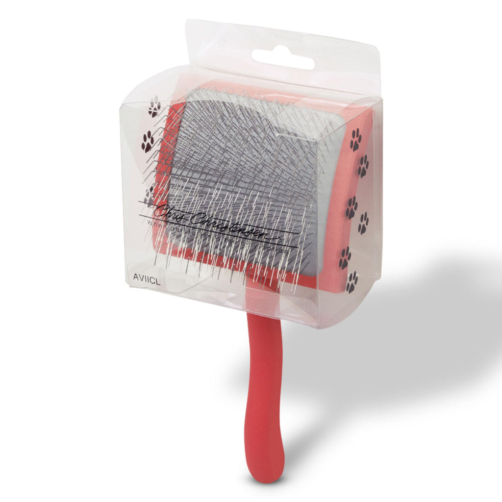 Chris Christensen Big G Slicker Brush (Large, Coral) – Deshedding & Detangling