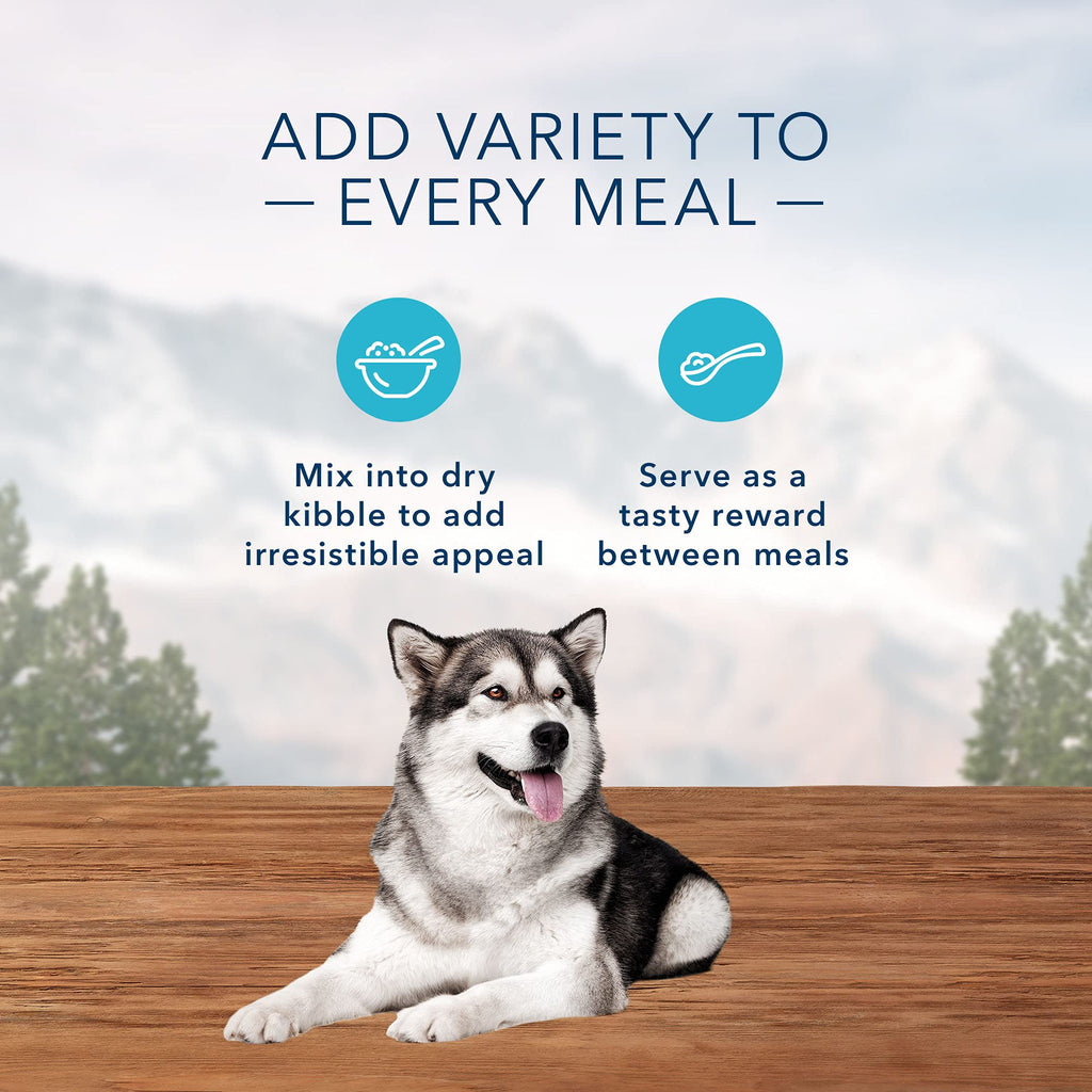 Blue Buffalo Wilderness Trail Toppers High Protein Wet Dog Food Variety Pack – Beef, Salmon, Duck & Chicken, 3-oz Pouches (24 Count)