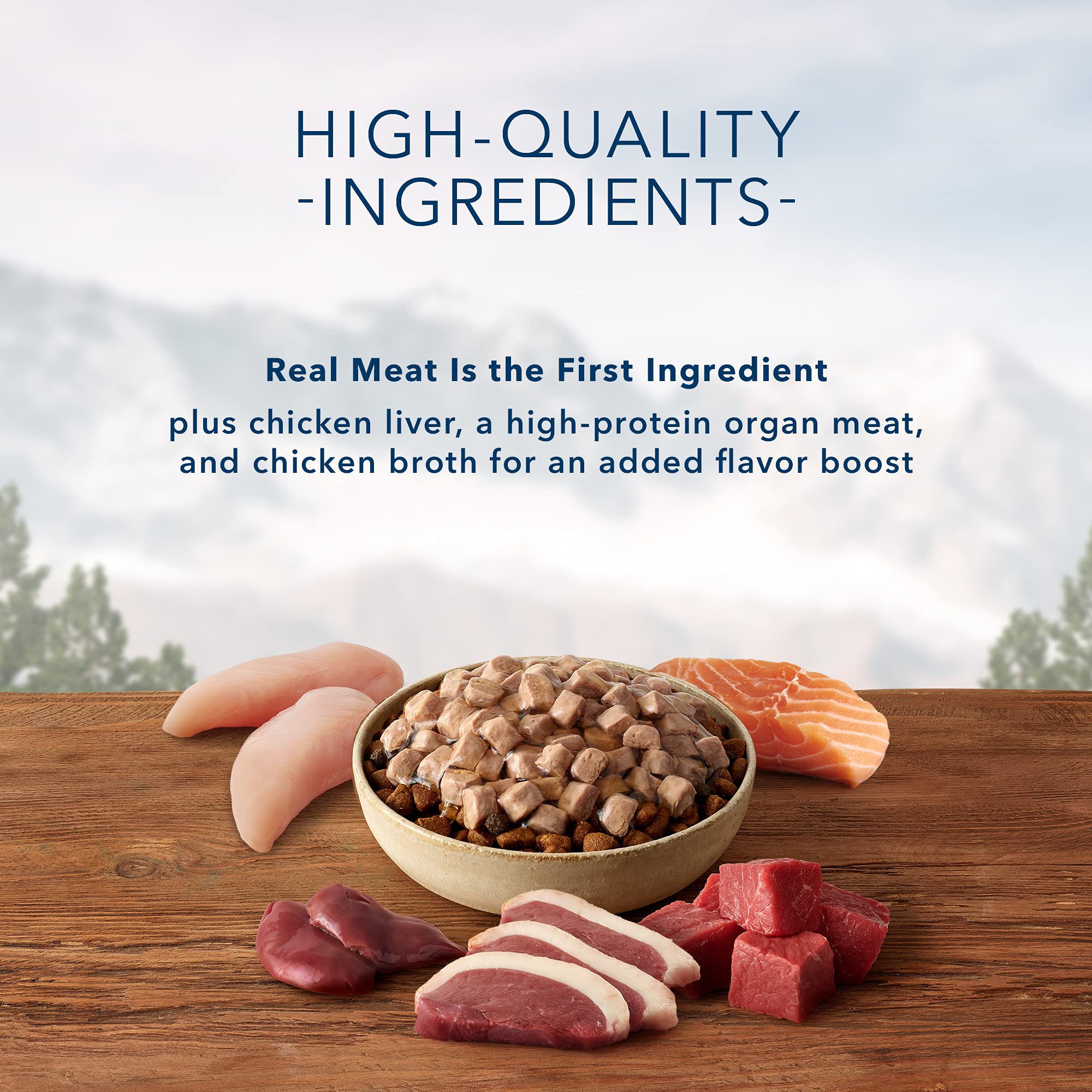 Blue Buffalo Wilderness Trail Toppers High Protein Wet Dog Food Variety Pack – Beef, Salmon, Duck & Chicken, 3-oz Pouches (24 Count)
