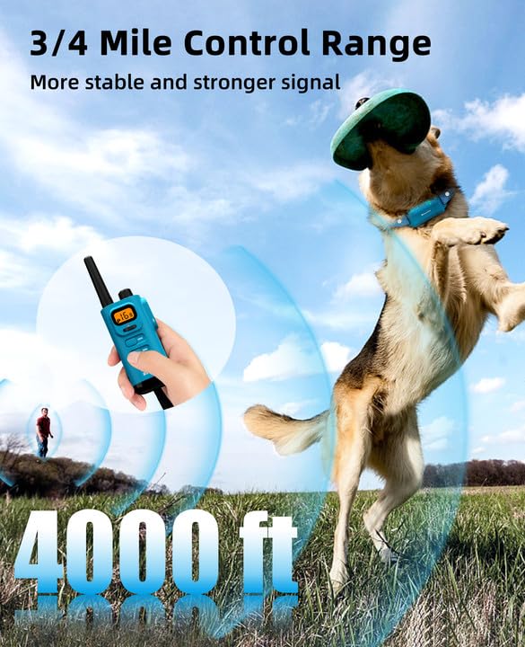 BOUSNIC Dog Shock Collar with Remote – New Edition, 4000ft Range, Waterproof E-Collar (8-120 lbs)