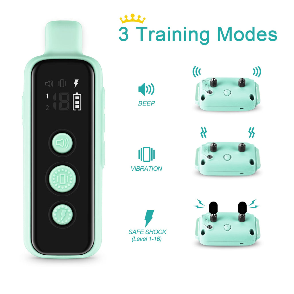 Bousnic Shock Collar for Dogs | Waterproof Training Collar with Remote (8-120 lbs) – Beep, Vibration & Safe Shock