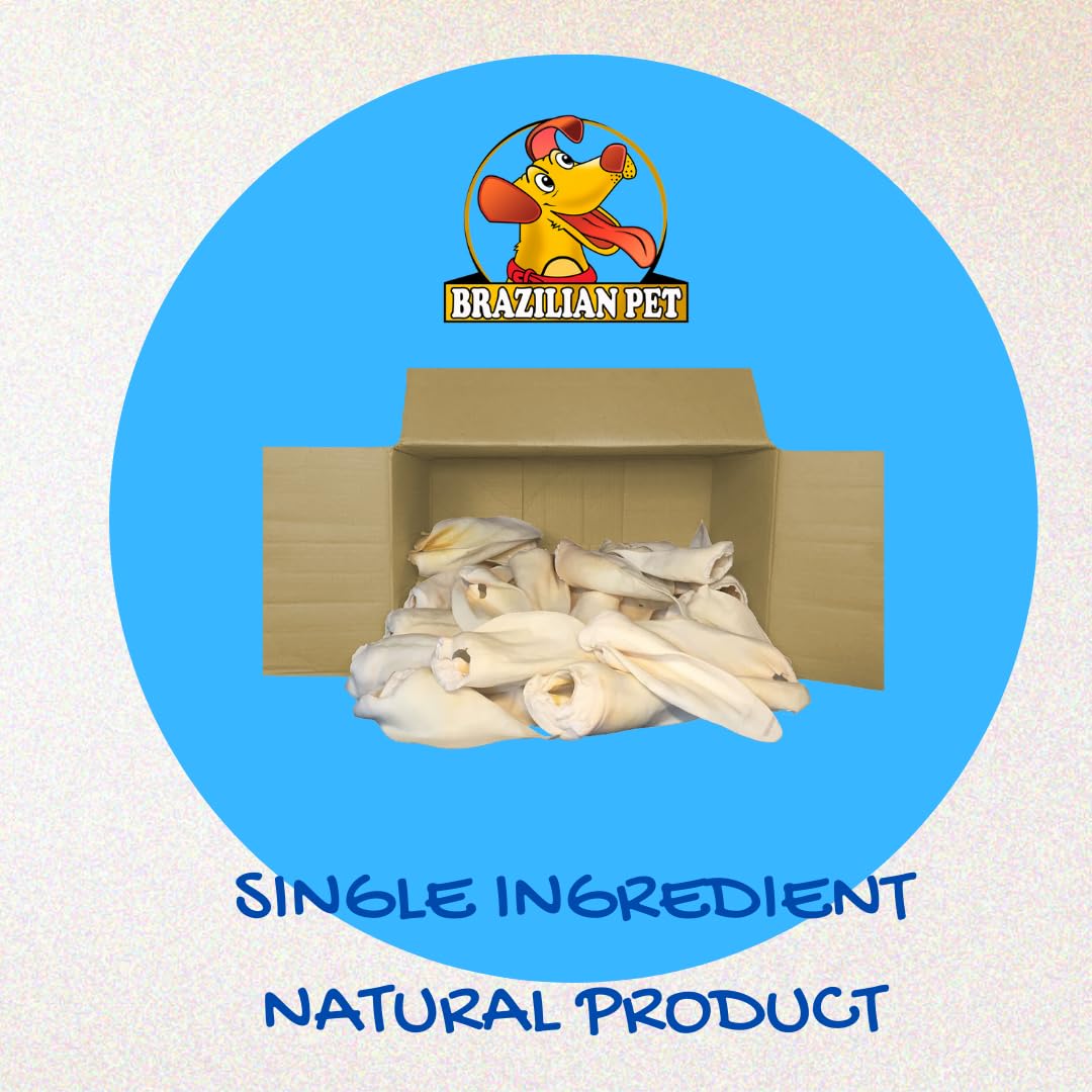Brazilian Pet 100% Natural Cow Ears (50 Pack) – Free Range Grass-Fed Dog Chews