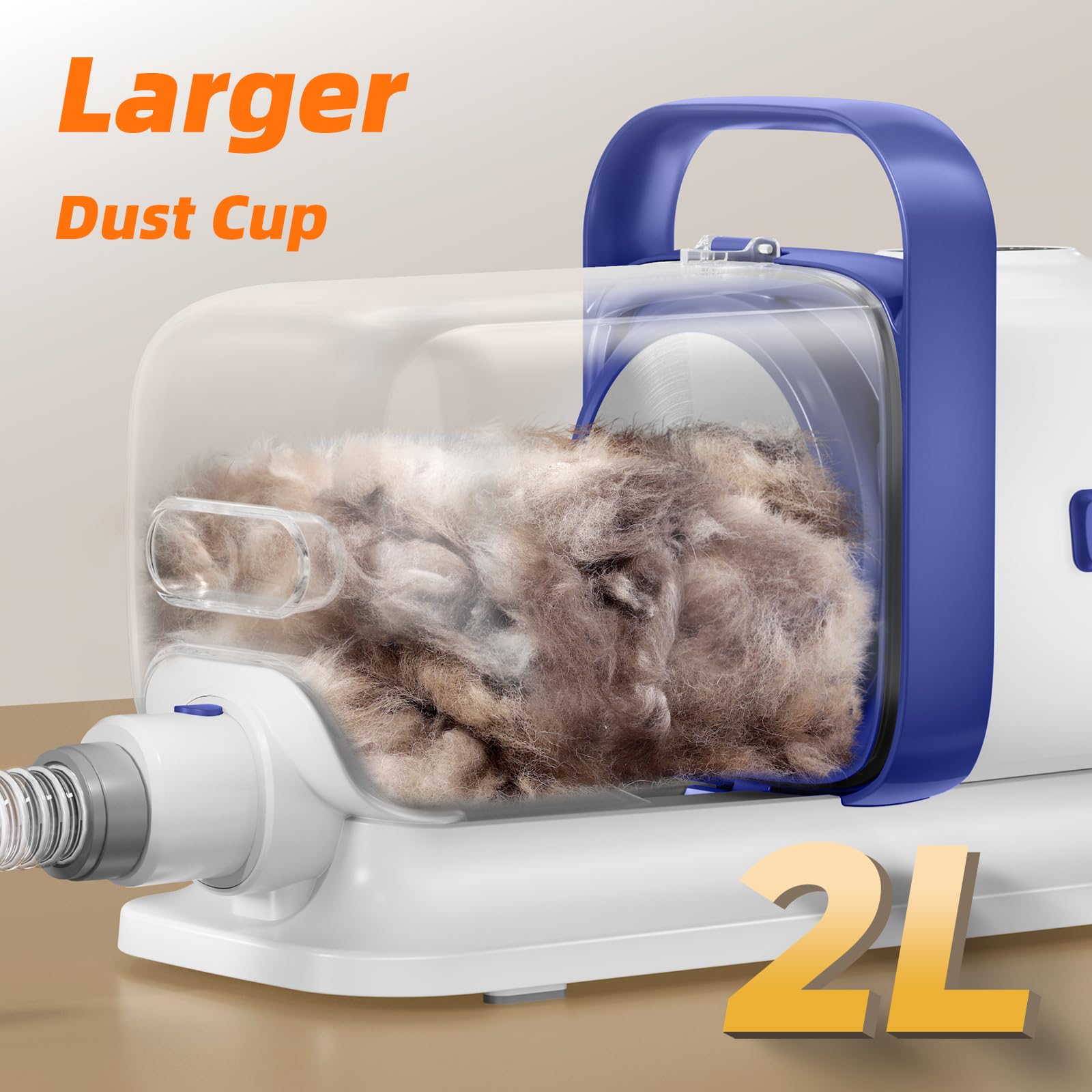 buenkee Dog Grooming Kit with Vacuum – 15000Pa, 50dB, 2L Dustbin