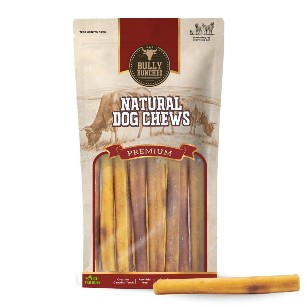 Bully Bunches Premium 6-Inch Odor-Free Bully Sticks for Small & Medium Dogs | Rawhide-Free, Single-Ingredient 100% Beef (10 Pack)