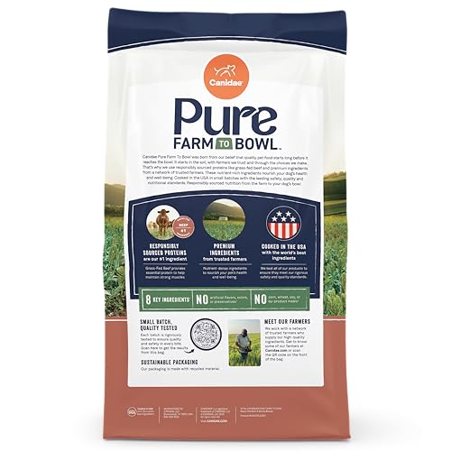 Canidae Pure Farm to Bowl Grass-Fed Beef & Barley Dry Dog Food – Adult 22lb