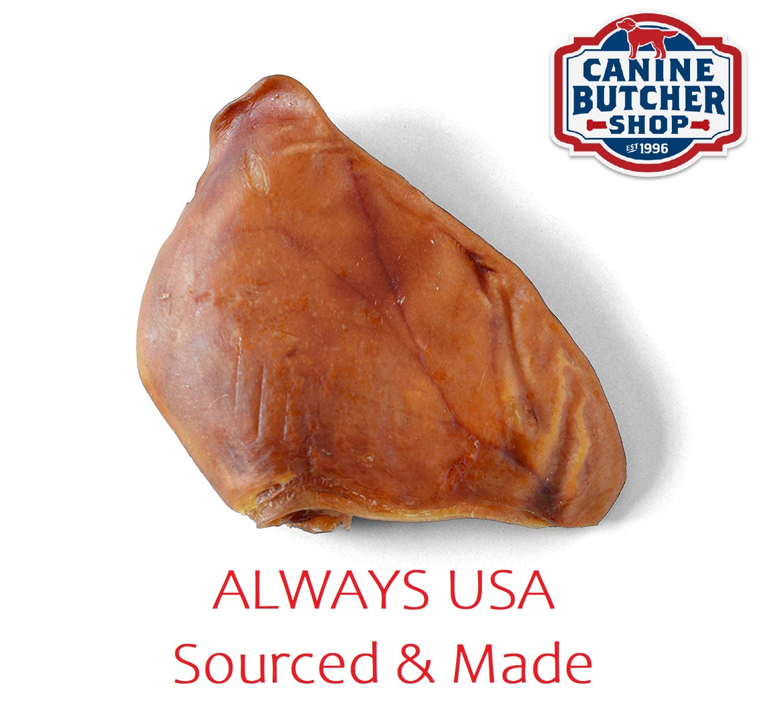 Canine Butcher Shop Pig Ears for Dogs – Large USA Made, 18-Pack