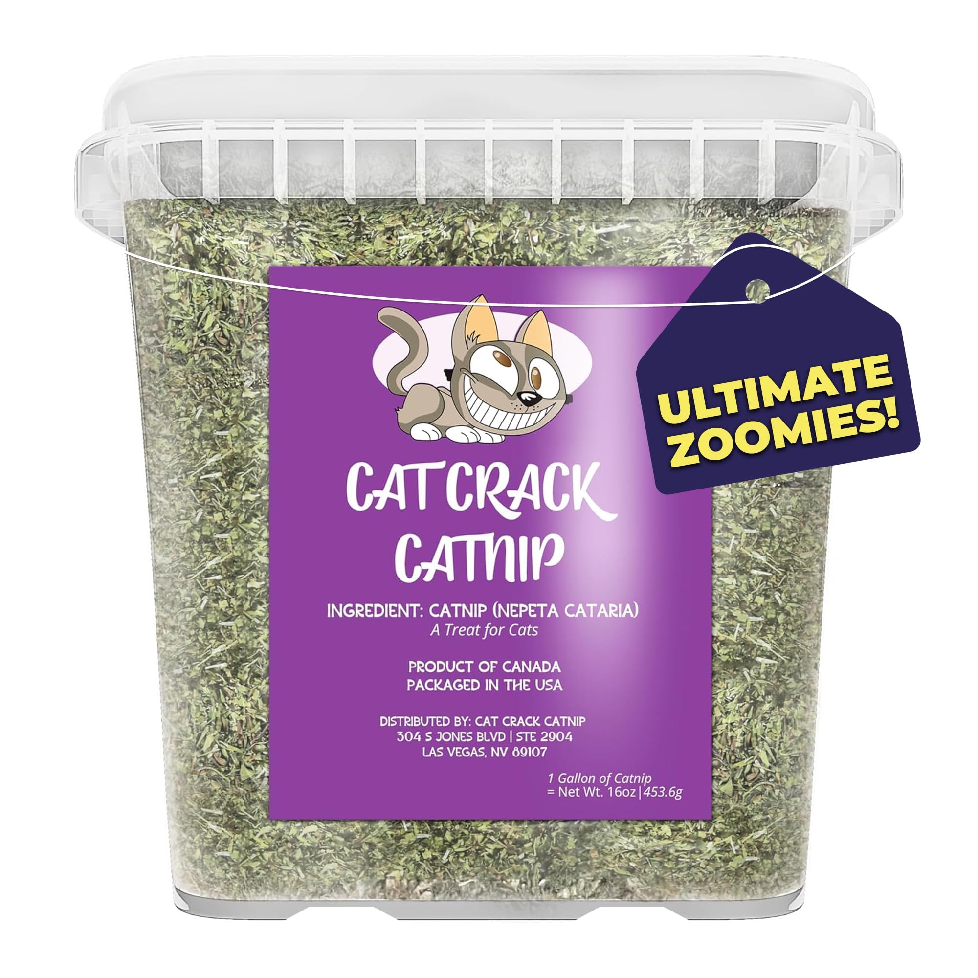 Cat Crack Catnip Blend — North American Made, 100% Natural, Non-GMO Catnip Treats (20 Cups) | 78% Nepetalactone