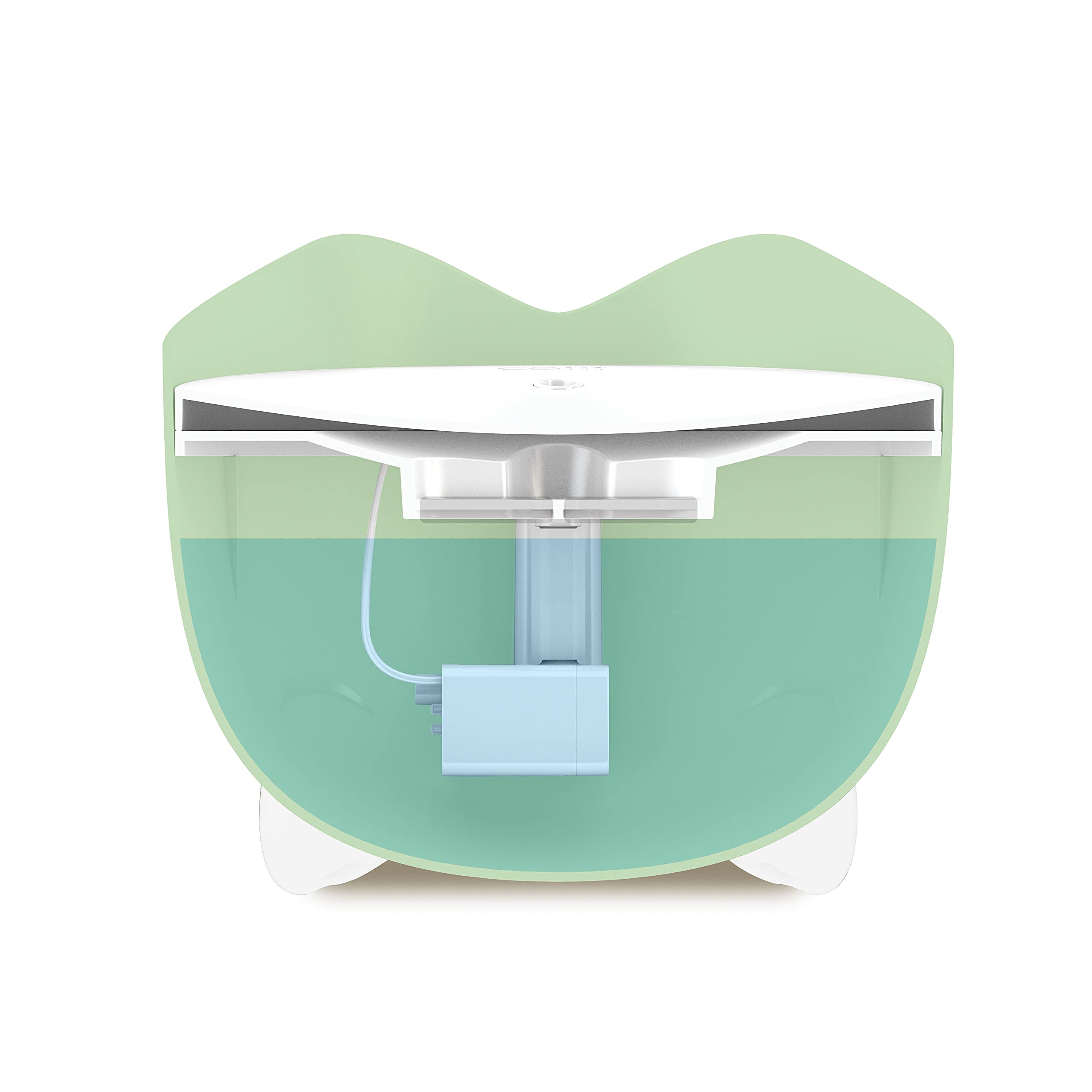 Catit PIXI Drinking Fountain – Triple Filter Cat Water Fountain with Ergonomic Drinking Options (Green)