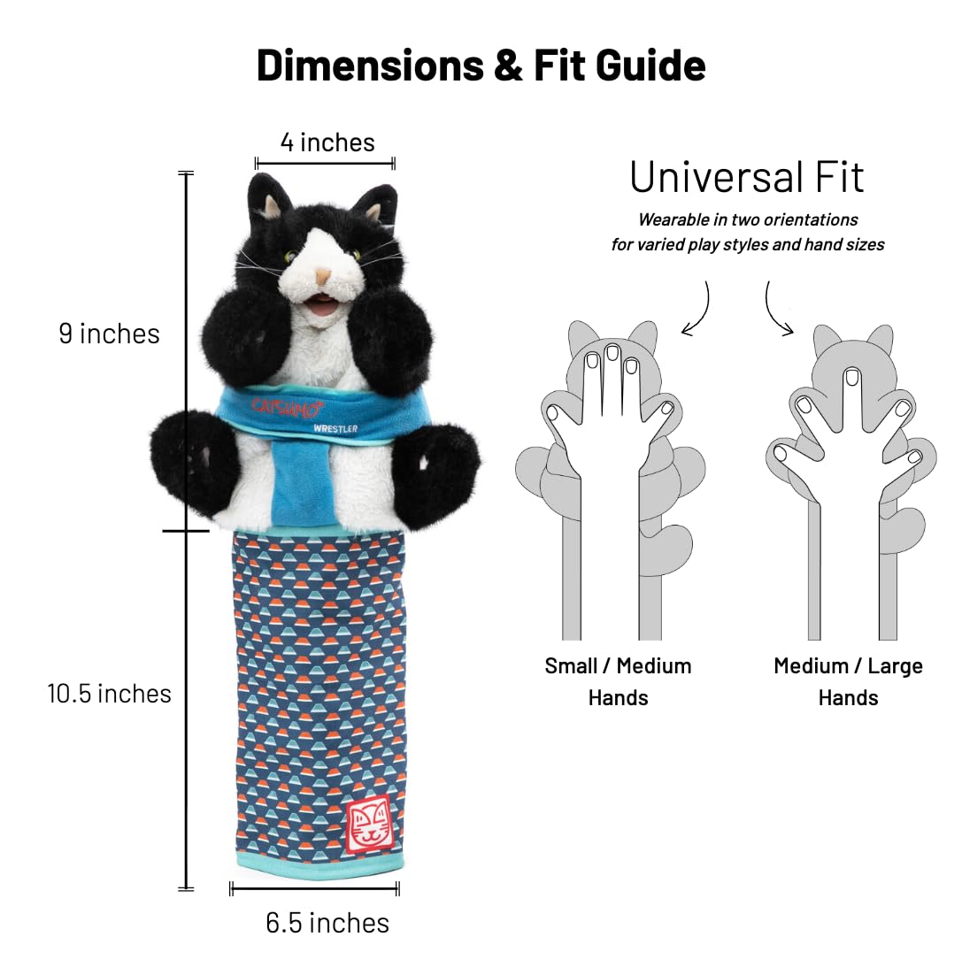 CATSUMO Cat Wrestling Glove Puppet – Interactive Hand Mitt with Protective Sleeve & Catnip