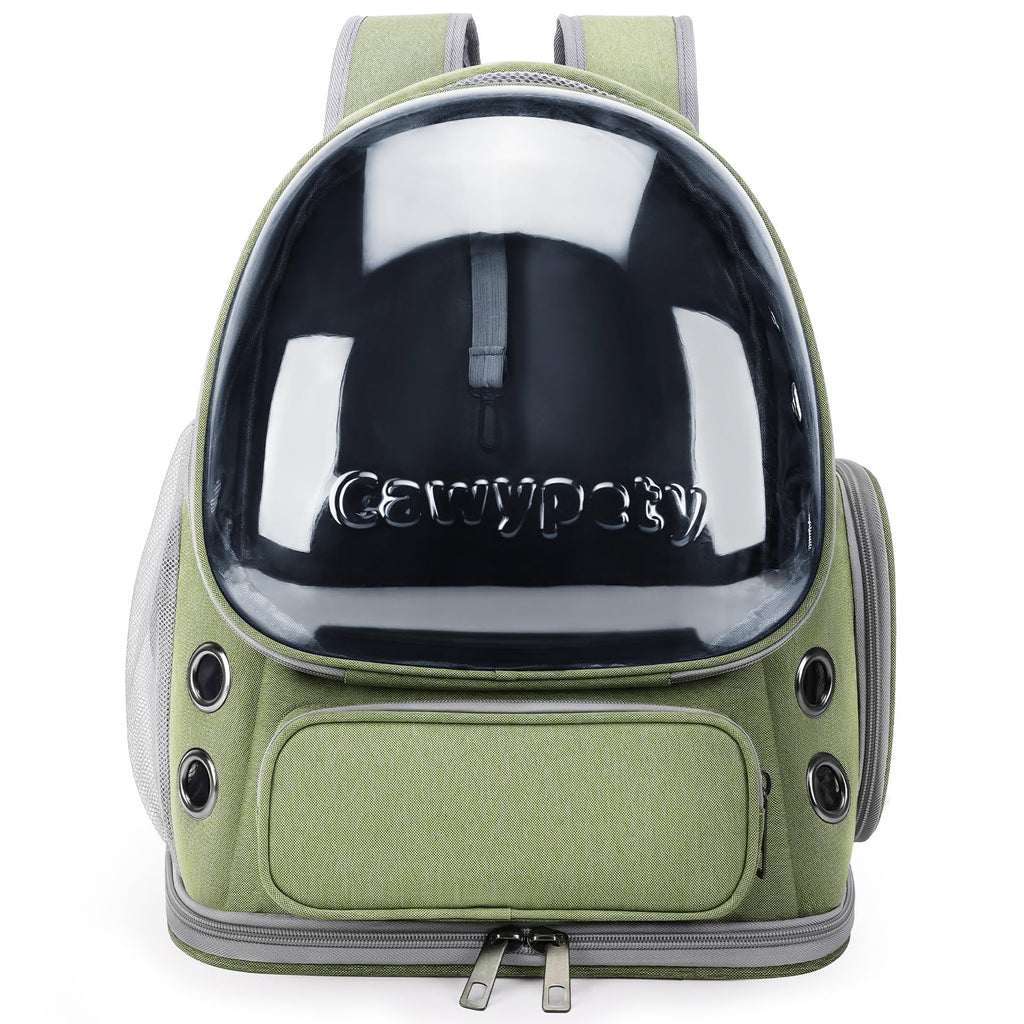 Cawypety Cat Backpack Carrier | Breathable Bubble Window Travel Carrier for Cats & Small Dogs up to 15 lbs