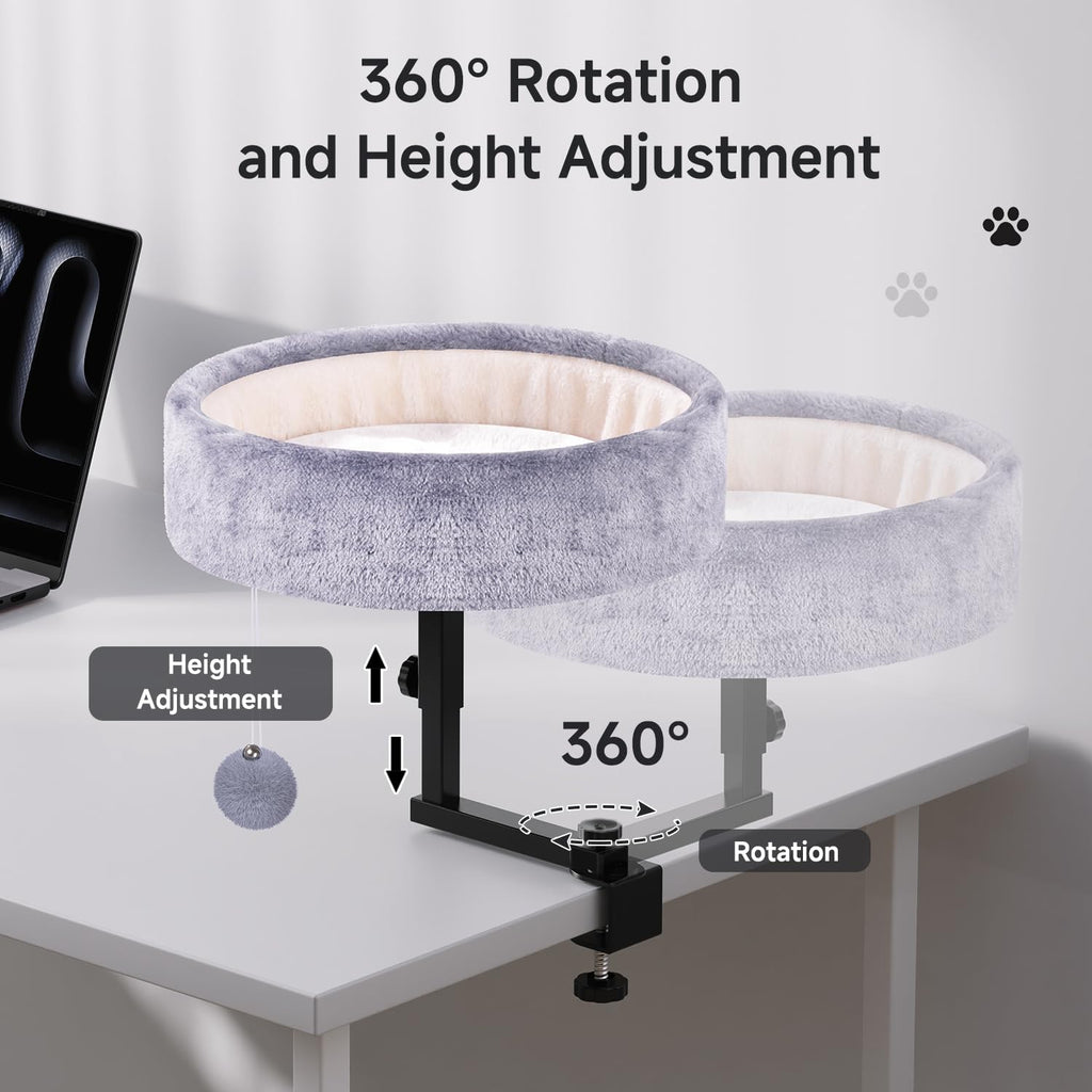 Chumajor Cat Desk Bed — 360° Rotating & Adjustable, 44 lb Capacity