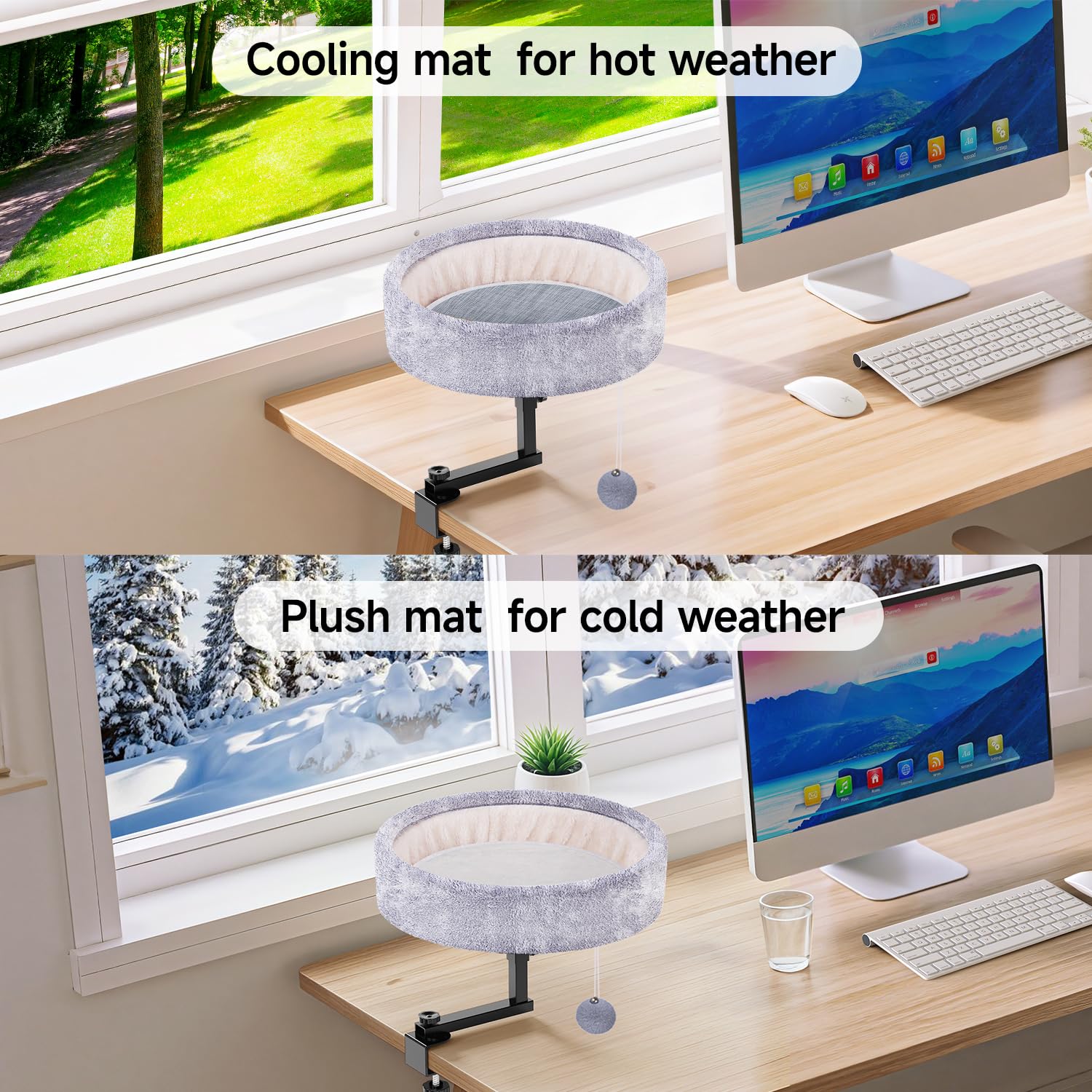 Chumajor Cat Desk Bed — 360° Rotating & Adjustable, 44 lb Capacity
