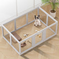ClimbHope Clear Acrylic Dog Playpen Indoor – 10-Panel Pet Fence & Whelping Cage (Grey)