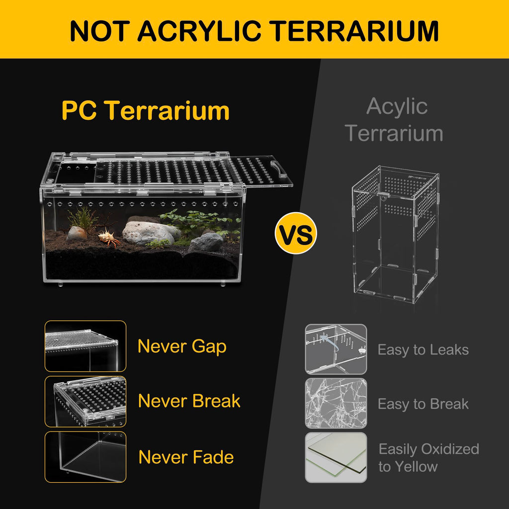 Clioran Reptile PC Terrarium – Transparent All-in-One Enclosure for Small Pets