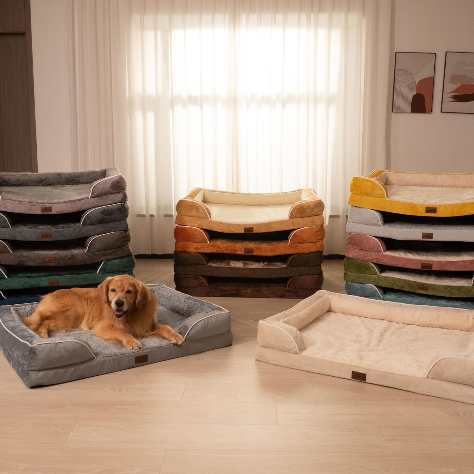Comfort Expression Orthopedic Dog Bed for Extra Large Dogs – 42x30 in, Waterproof Egg Crate Foam