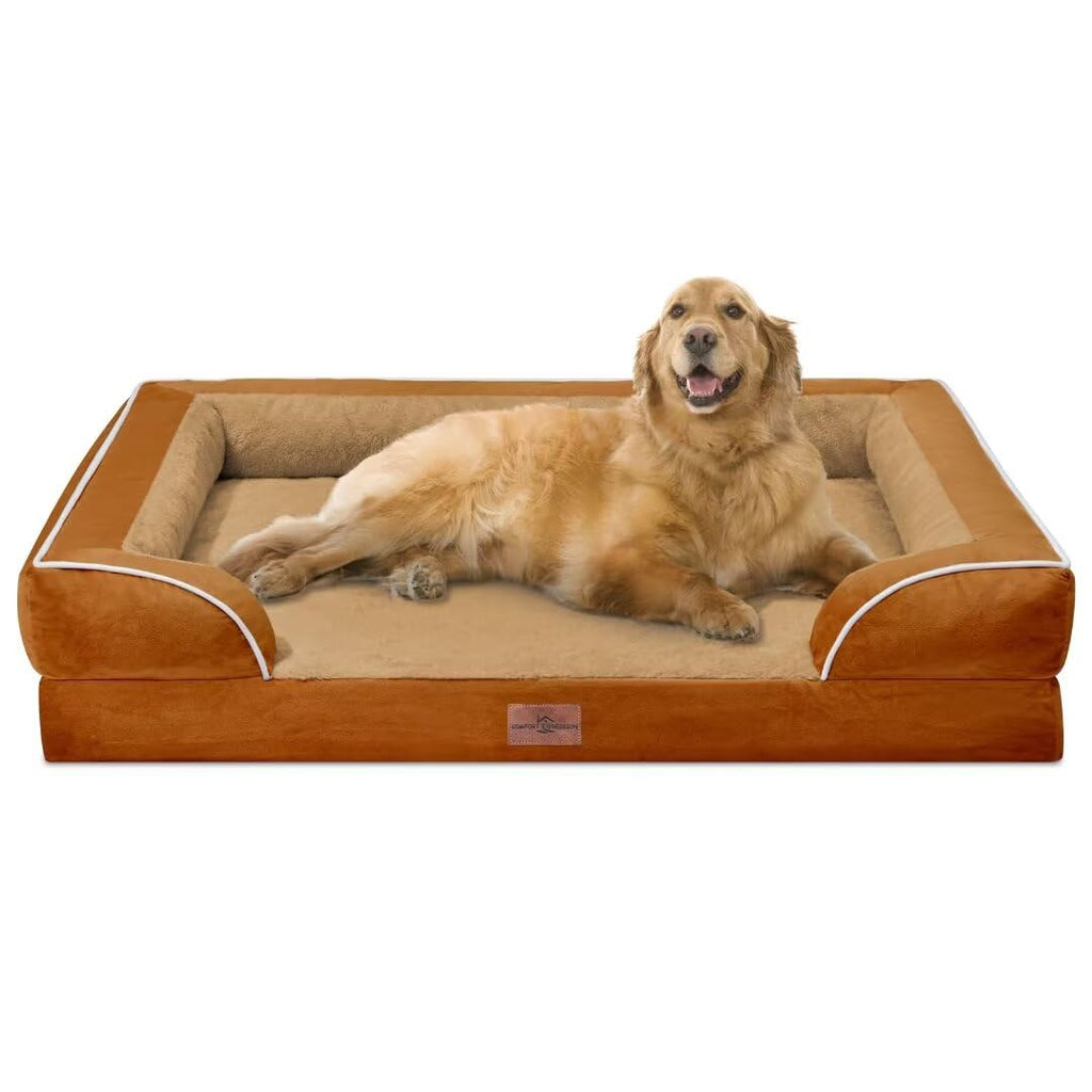 Comfort Expression Orthopedic Dog Bed for Extra Large Dogs – 42x30 in, Waterproof Egg Crate Foam