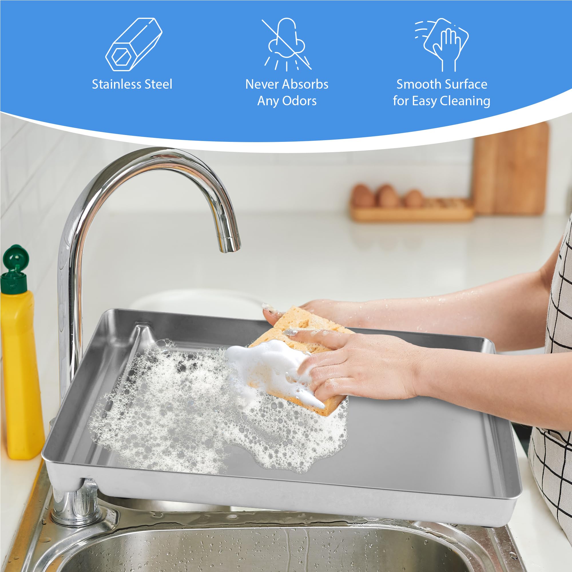 COSPARX Upgraded Stainless Steel Litter Tray for PetSafe Scoop-Free Self-Cleaning Boxes – Deeper Waste & Odor Control