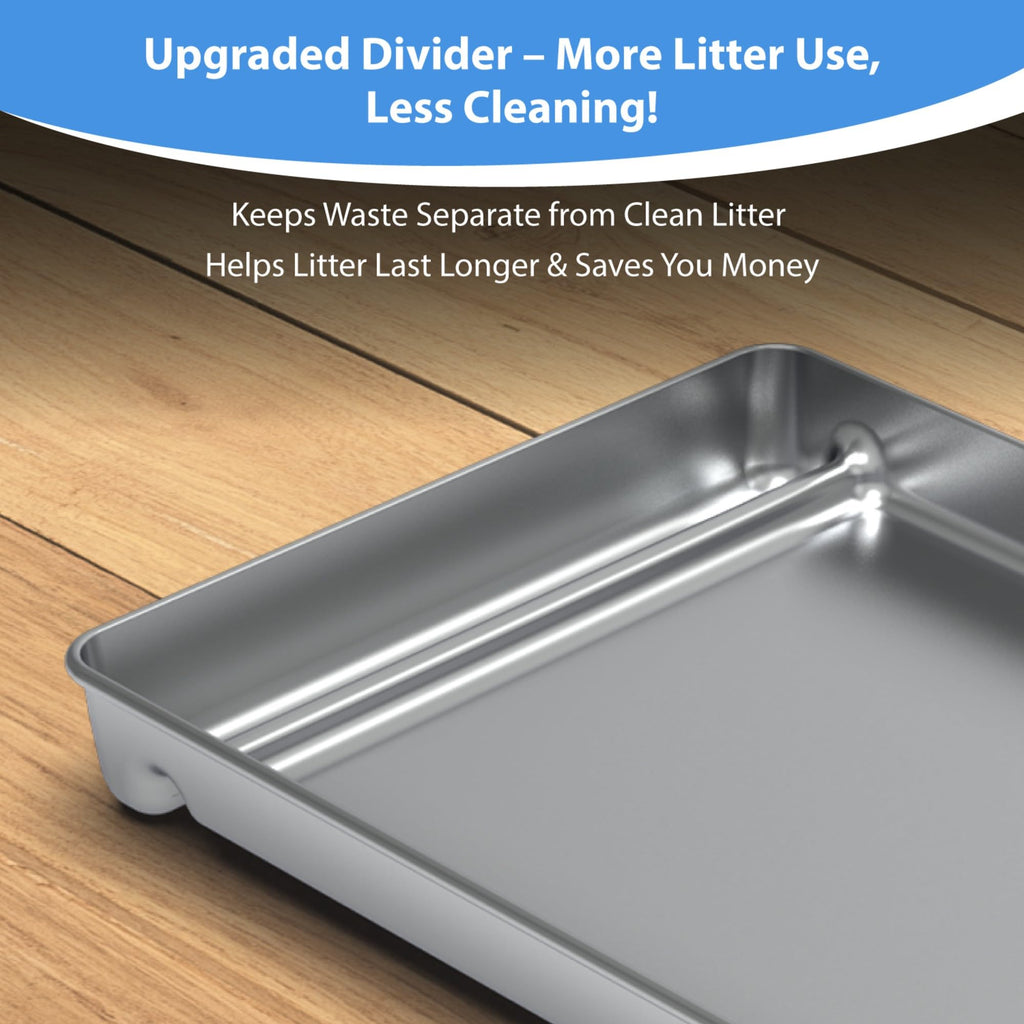 COSPARX Upgraded Stainless Steel Litter Tray for PetSafe Scoop-Free Self-Cleaning Boxes – Deeper Waste & Odor Control