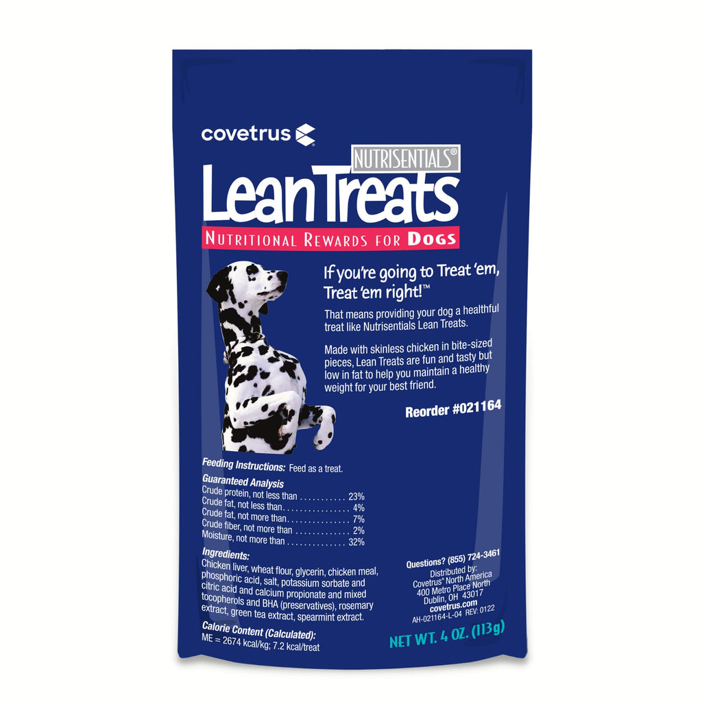 Covetrus Nutrisential Lean Treats for Dogs — Low-Fat, Bite-Size Soft Chicken Flavor, 12 Pack (4 oz)
