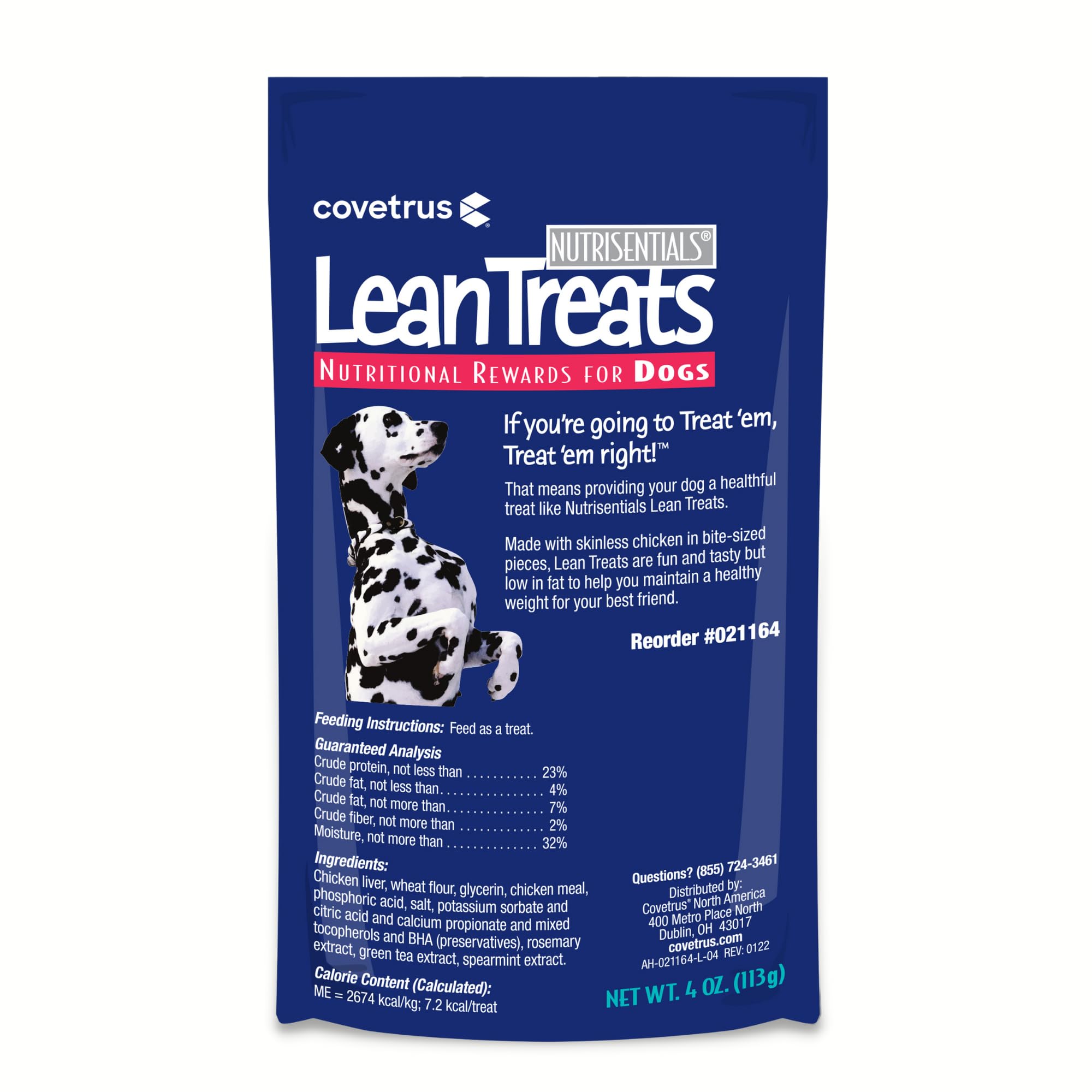 Covetrus Nutrisential Lean Treats for Dogs — Low-Fat, Bite-Size Soft Chicken Flavor, 12 Pack (4 oz)