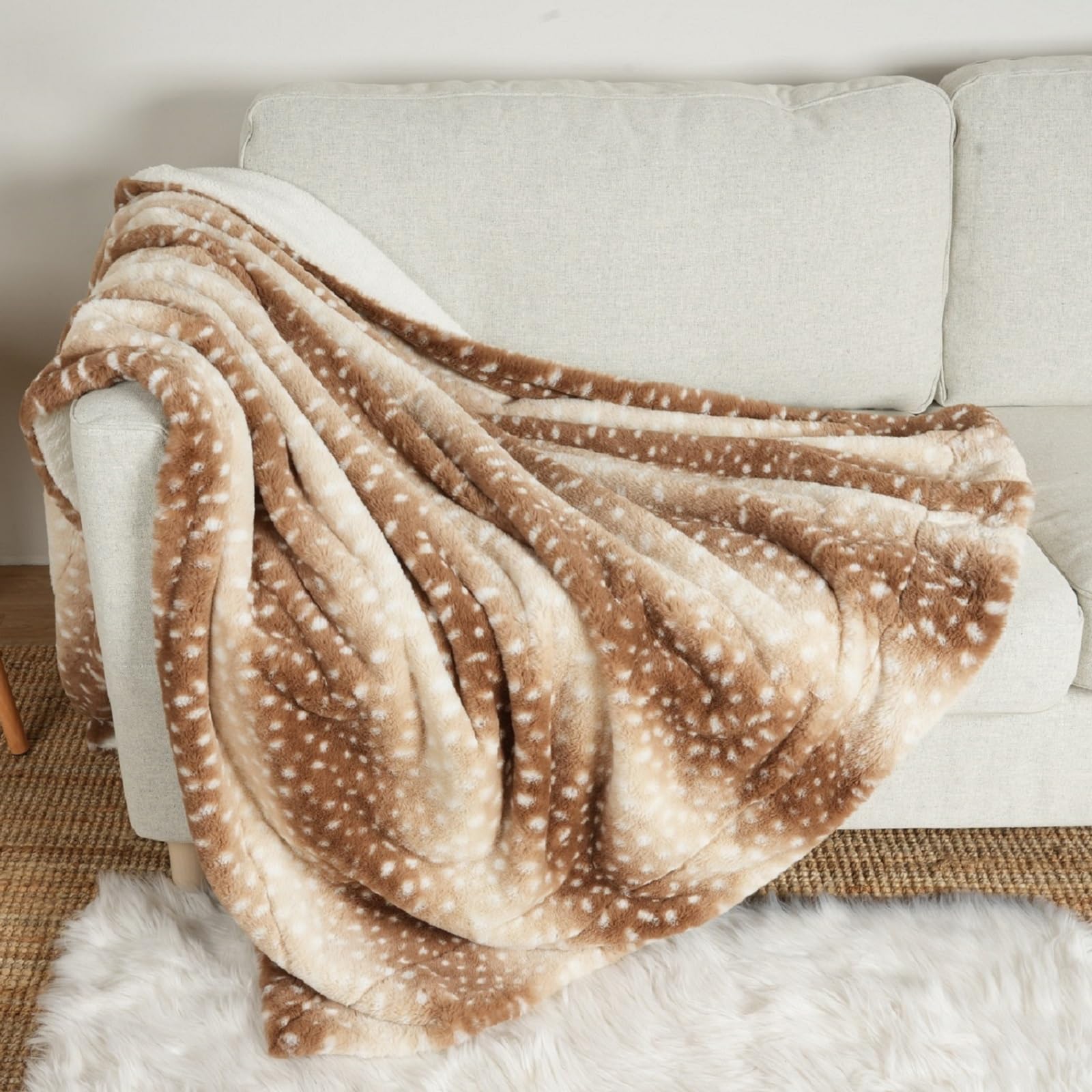 COZY KISS Christmas Deer Print Waterproof Pet Blanket 60x80in – Ultra Soft Throw
