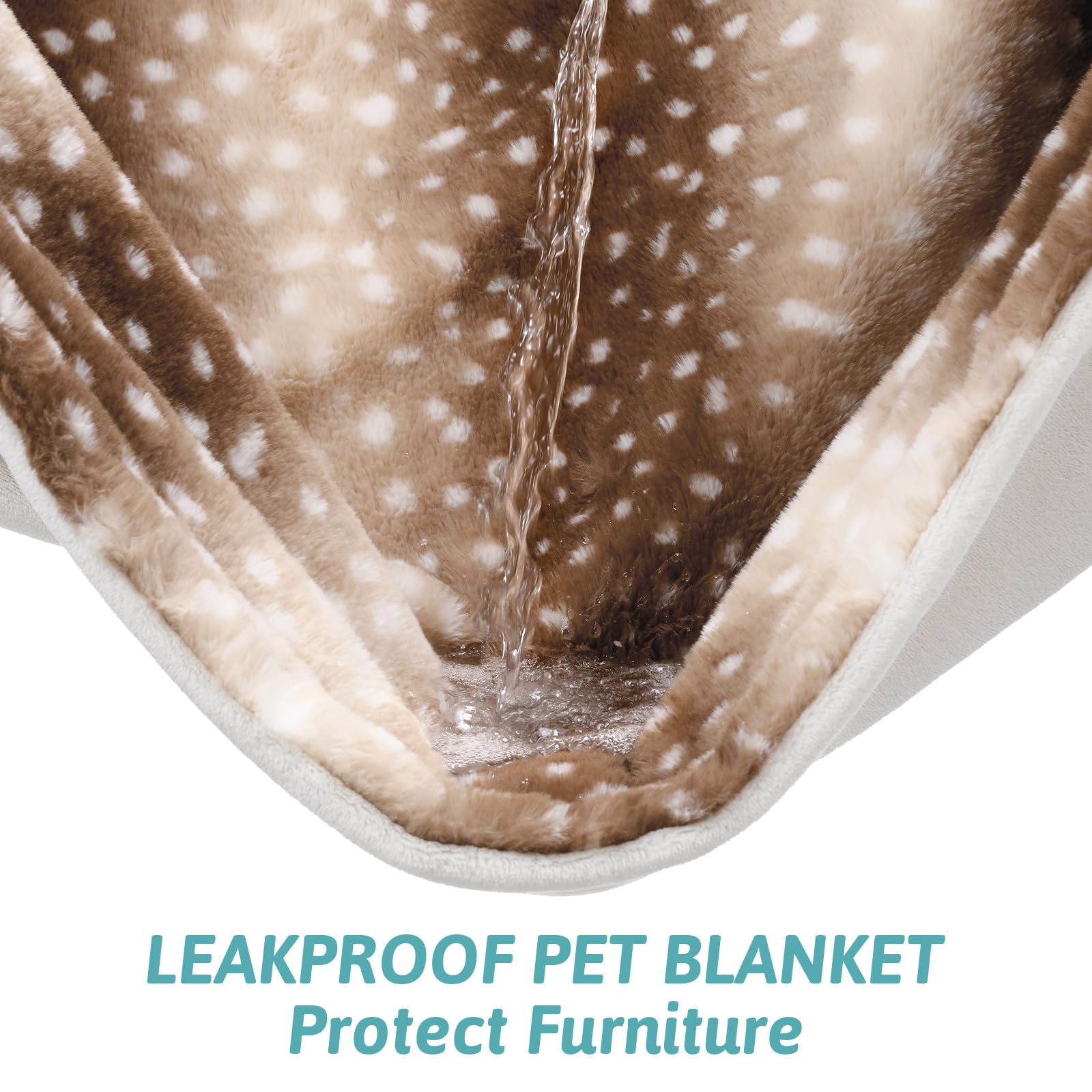COZY KISS Christmas Deer Print Waterproof Pet Blanket 60x80in – Ultra Soft Throw