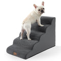 COZY KISS Extra Wide Dog Stairs - 5-Step, 19.7in Wide, Charcoal Grey