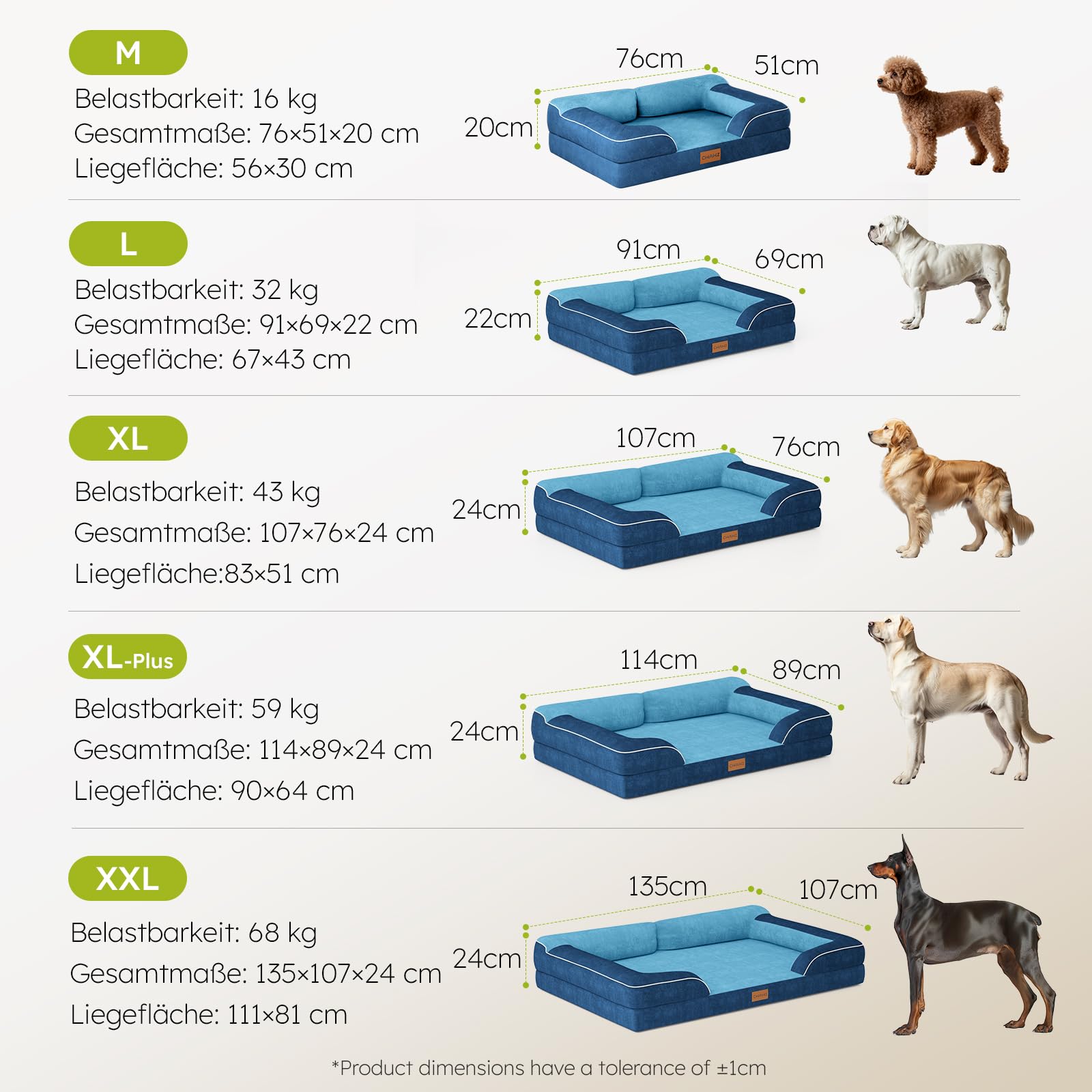 CWAWZ Large Dog Bed – Orthopedic Cooling Gel Memory Foam, 36" Navy Dutch Velvet with Bone Toy