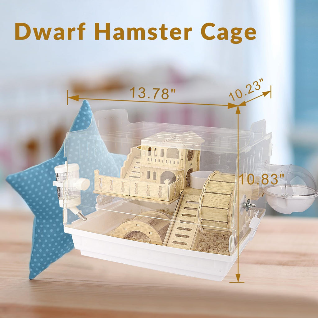 Cycodo 8-in-1 Acrylic Hamster Cage | 2-Tier Habitat with Accessories
