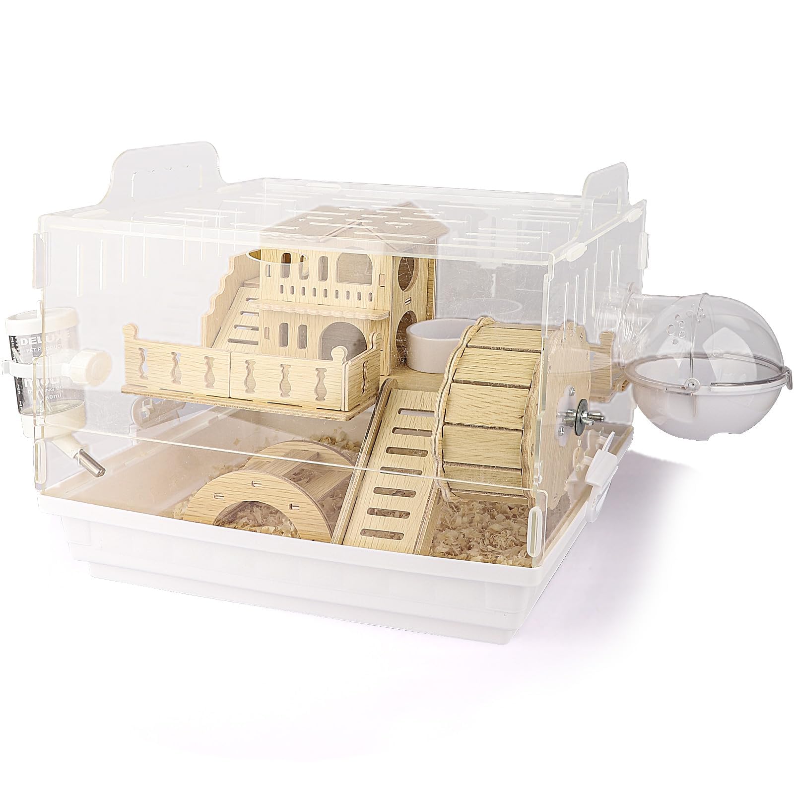 Cycodo 8-in-1 Acrylic Hamster Cage | 2-Tier Habitat with Accessories