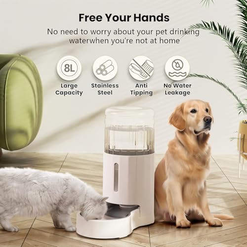 CZPET Automatic 7L Pet Water Dispenser — BPA-Free Gravity Waterer with Stainless Bowl