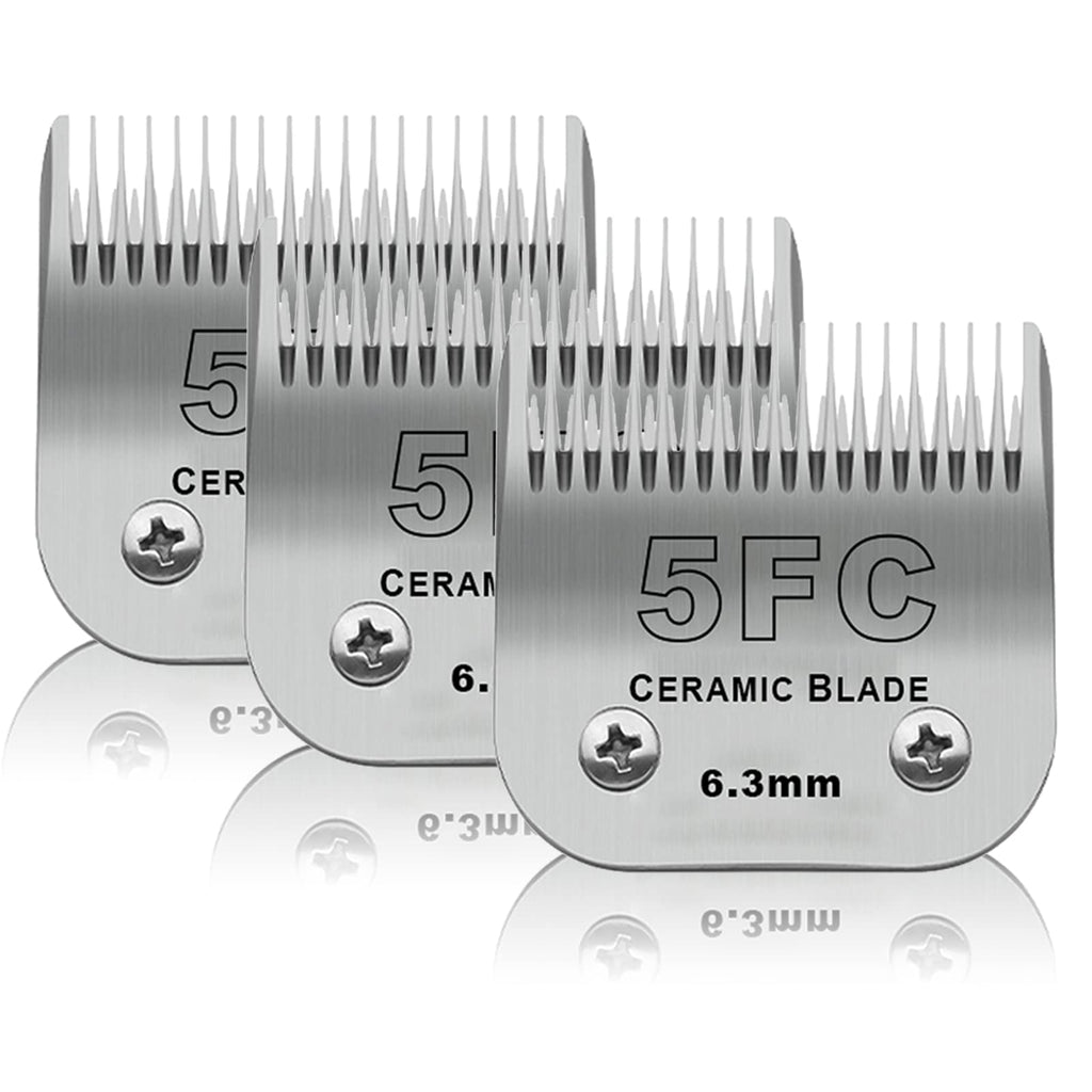 DODAER 3-Pack 5FC Detachable Ceramic Blades – 1/4-inch (6.3mm) for Andis, Oster A5, Wahl KM-10