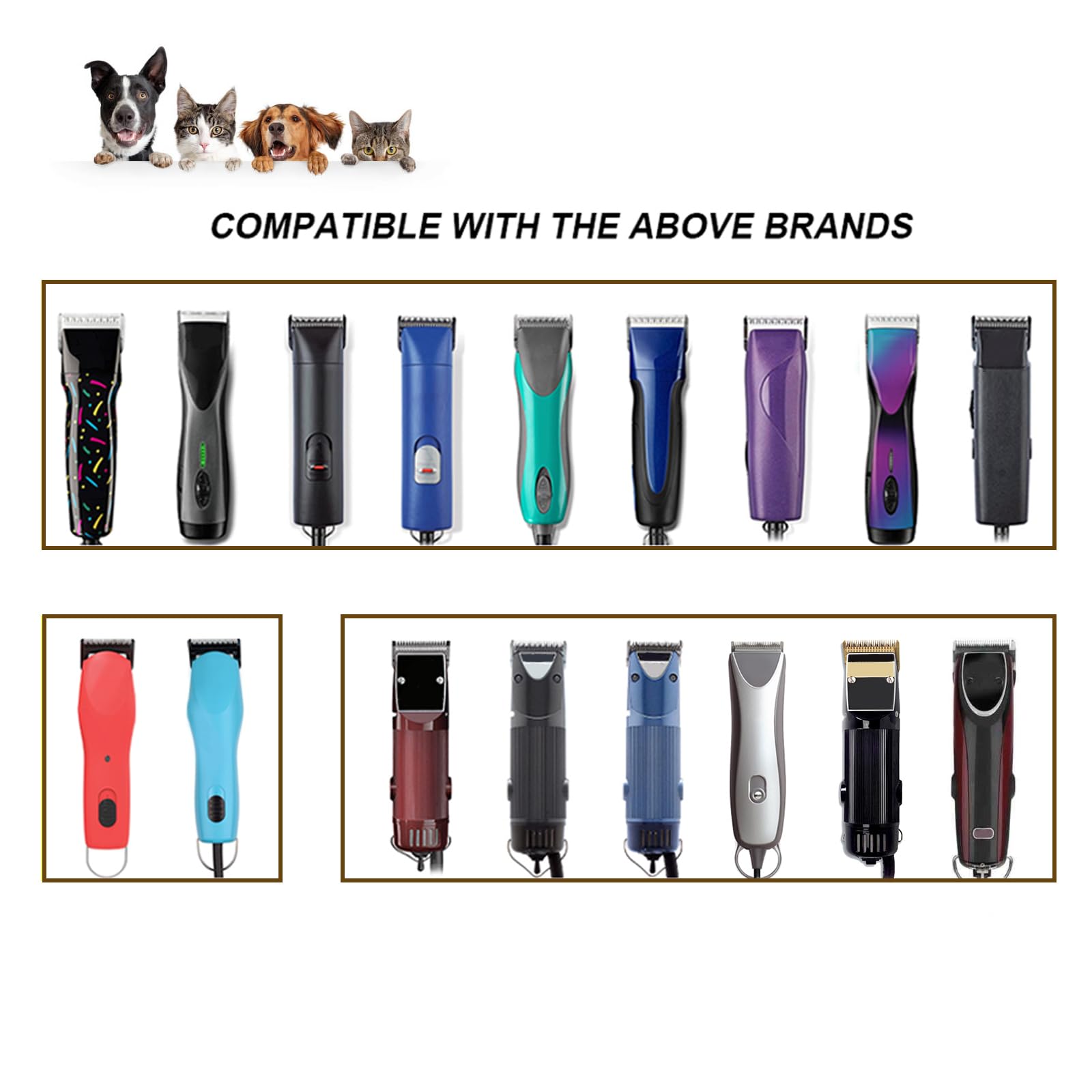 DODAER 3-Pack 5FC Detachable Ceramic Blades – 1/4-inch (6.3mm) for Andis, Oster A5, Wahl KM-10