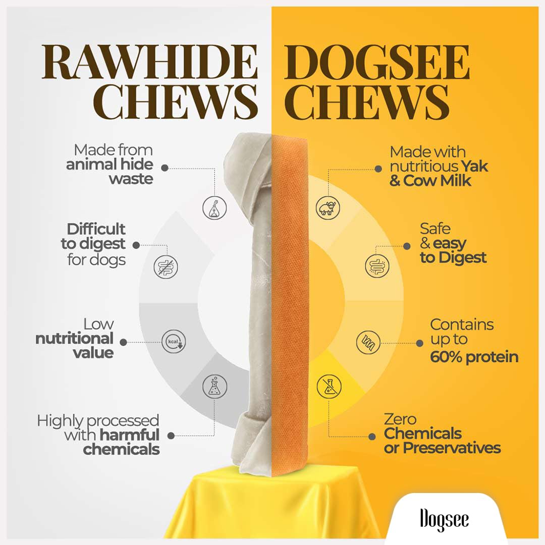 Dogsee Original Himalayan Yak Cheese Dog Chews 2lb (Large, 8 Bars) | Rawhide-Free & Long Lasting