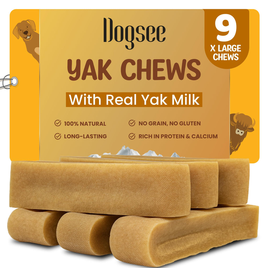 Dogsee Original Himalayan Yak Cheese Chews XL (9 Pieces) – Rawhide-Free, Long-Lasting & Plaque-Friendly