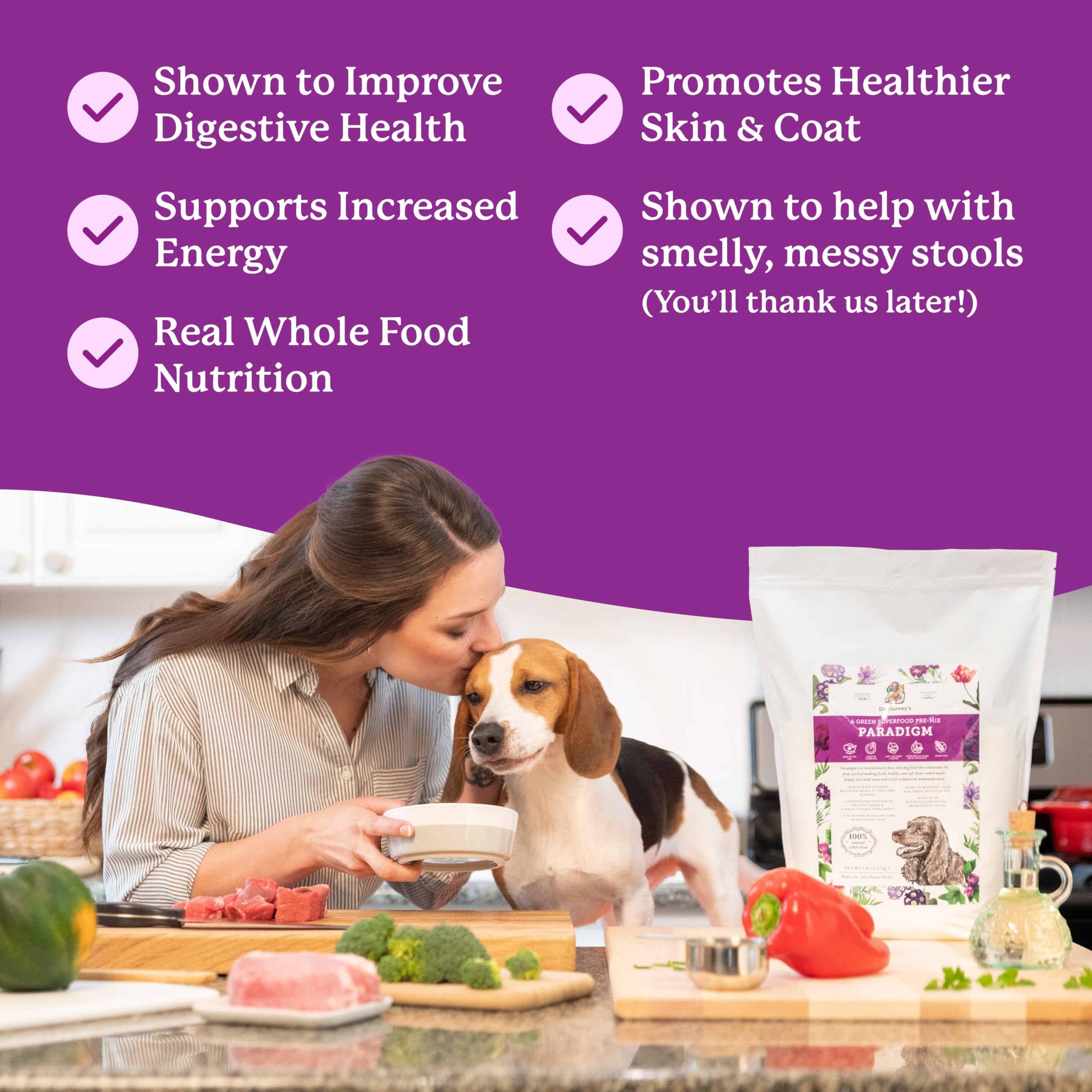 Dr. Harvey's Paradigm Green Superfood Base Mix for Dogs – Grain-Free, Low-Carb (3 lb)