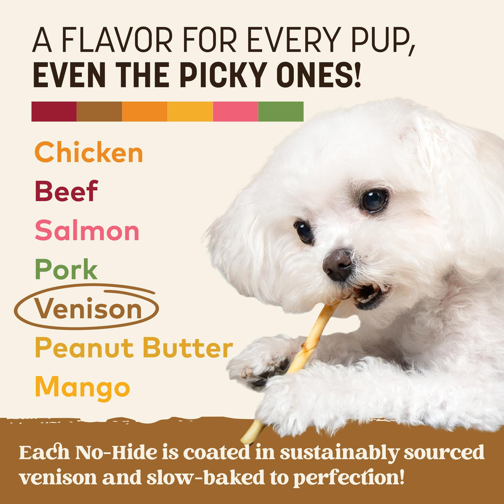 Earth Animal No Hide Stix Venison Chews for Small Dogs – 80 Count