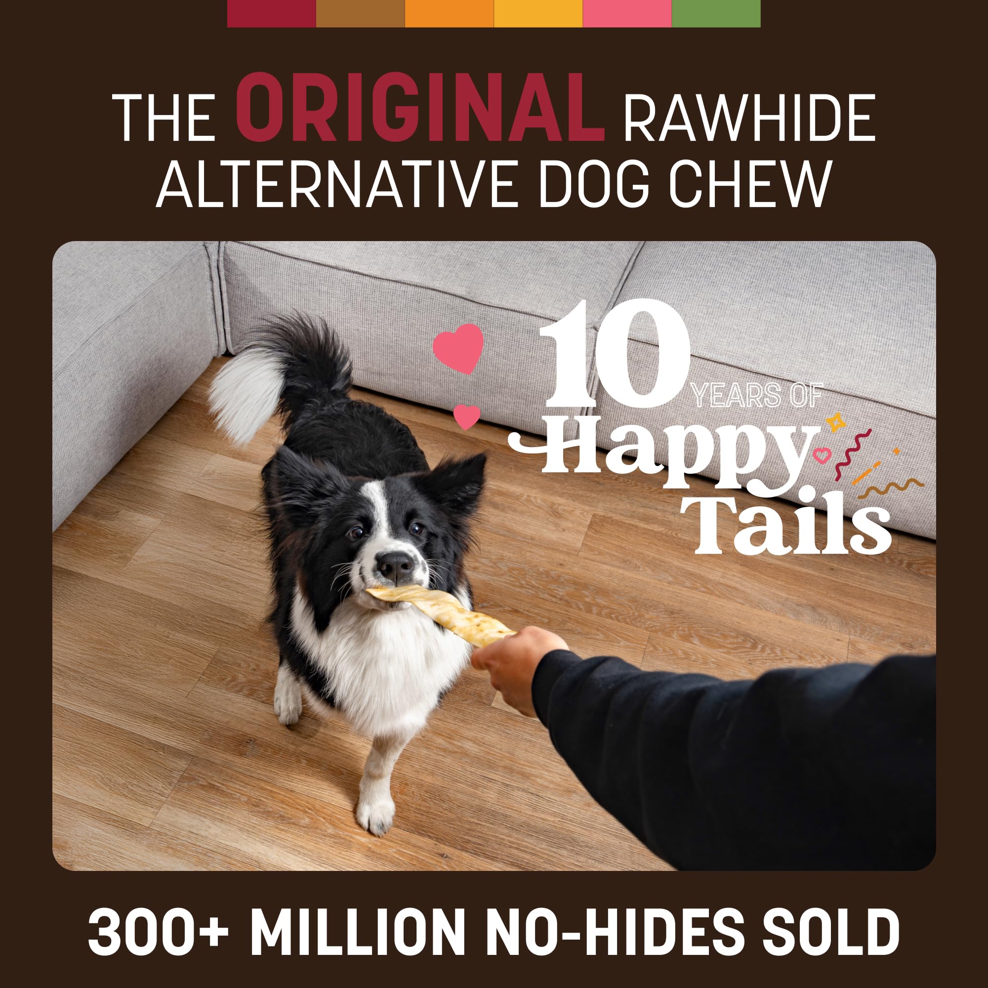 Earth Animal No Hide Strips – Natural Rawhide-Free Beef Chews, 16 Count