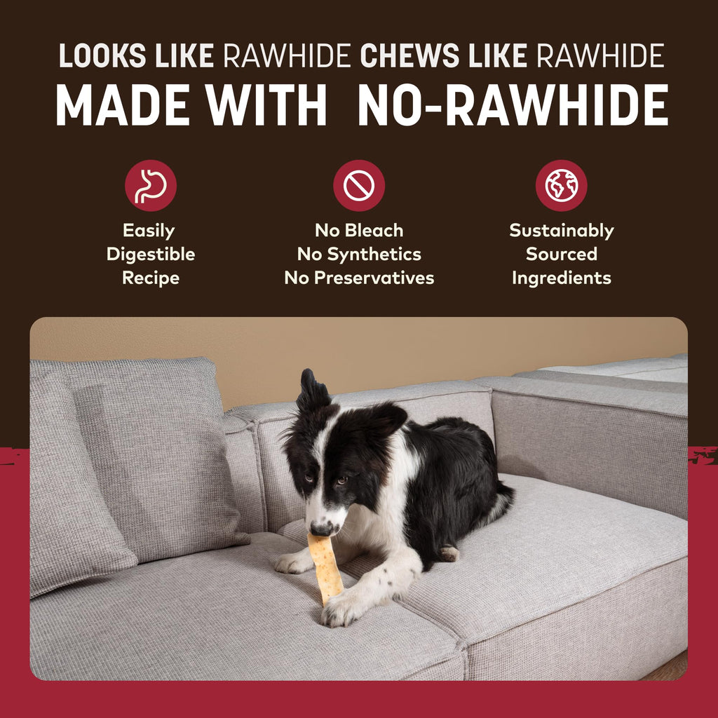 Earth Animal No Hide Strips – Natural Rawhide-Free Beef Chews, 16 Count