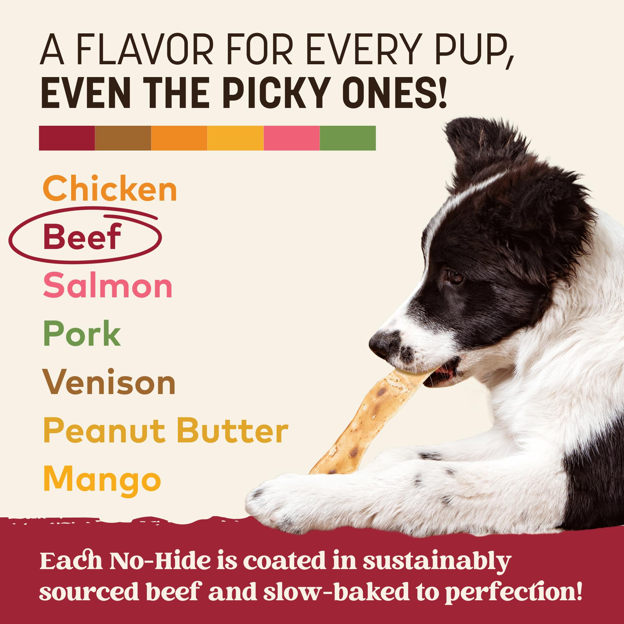 Earth Animal No Hide Strips – Natural Rawhide-Free Beef Chews, 16 Count
