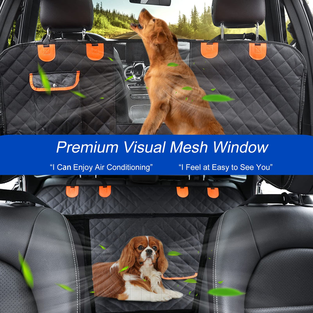 EasyHaWei Dog Car Seat Cover 60x64 — Waterproof, Nonslip Hammock with Mesh Window